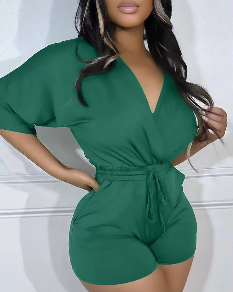 FZ Women's Drawstring Half Sleeve Romper - FZwear