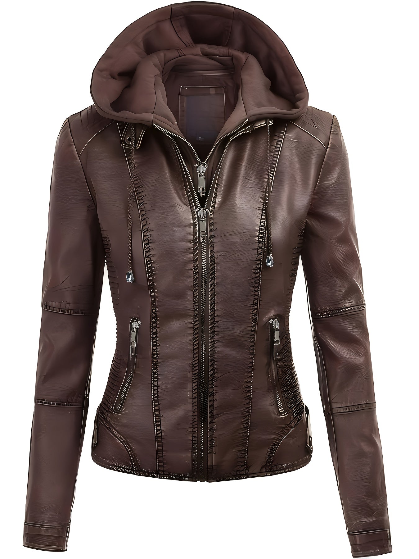 FZ Women's Detachable Hood PU Jacket
