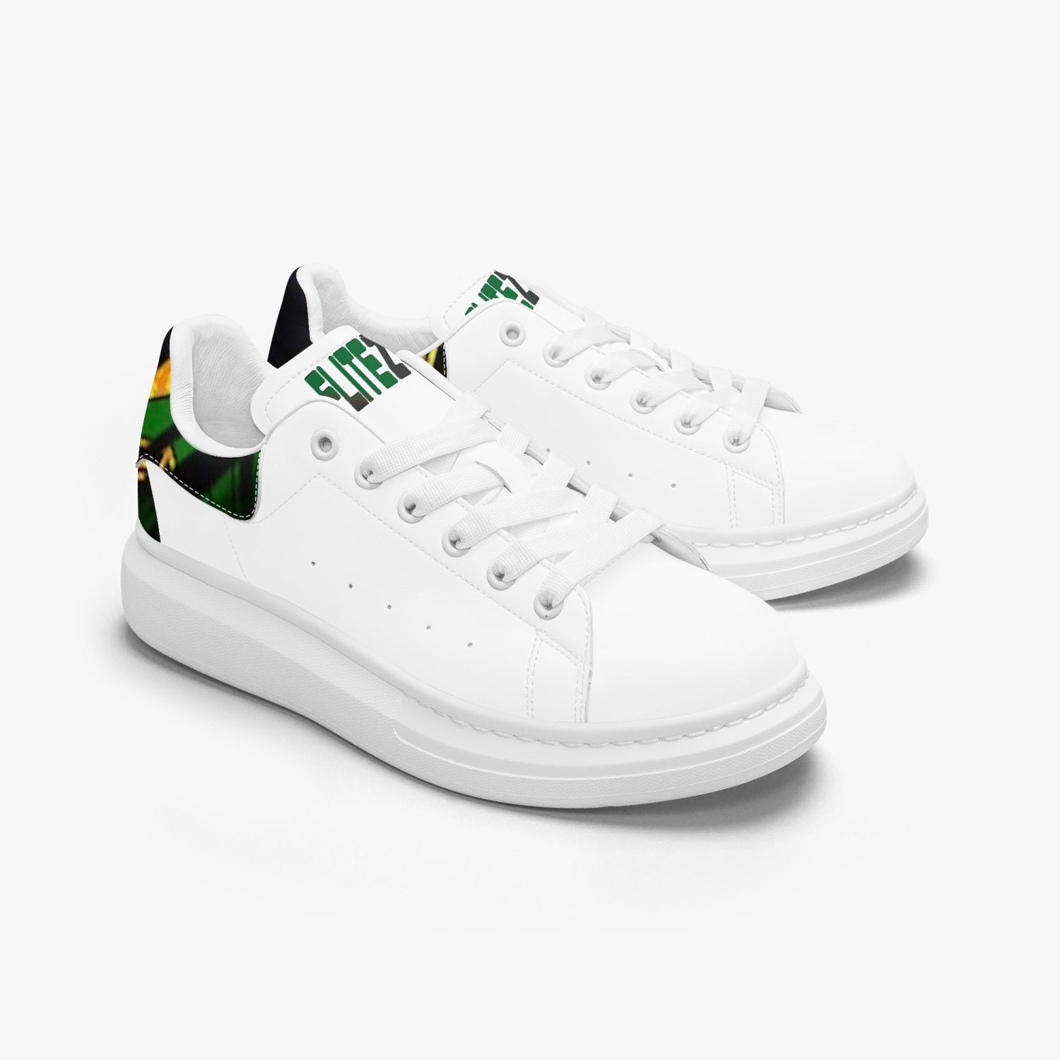 FZ Unisex Leather Oversized African Print Sneakers - FZwear