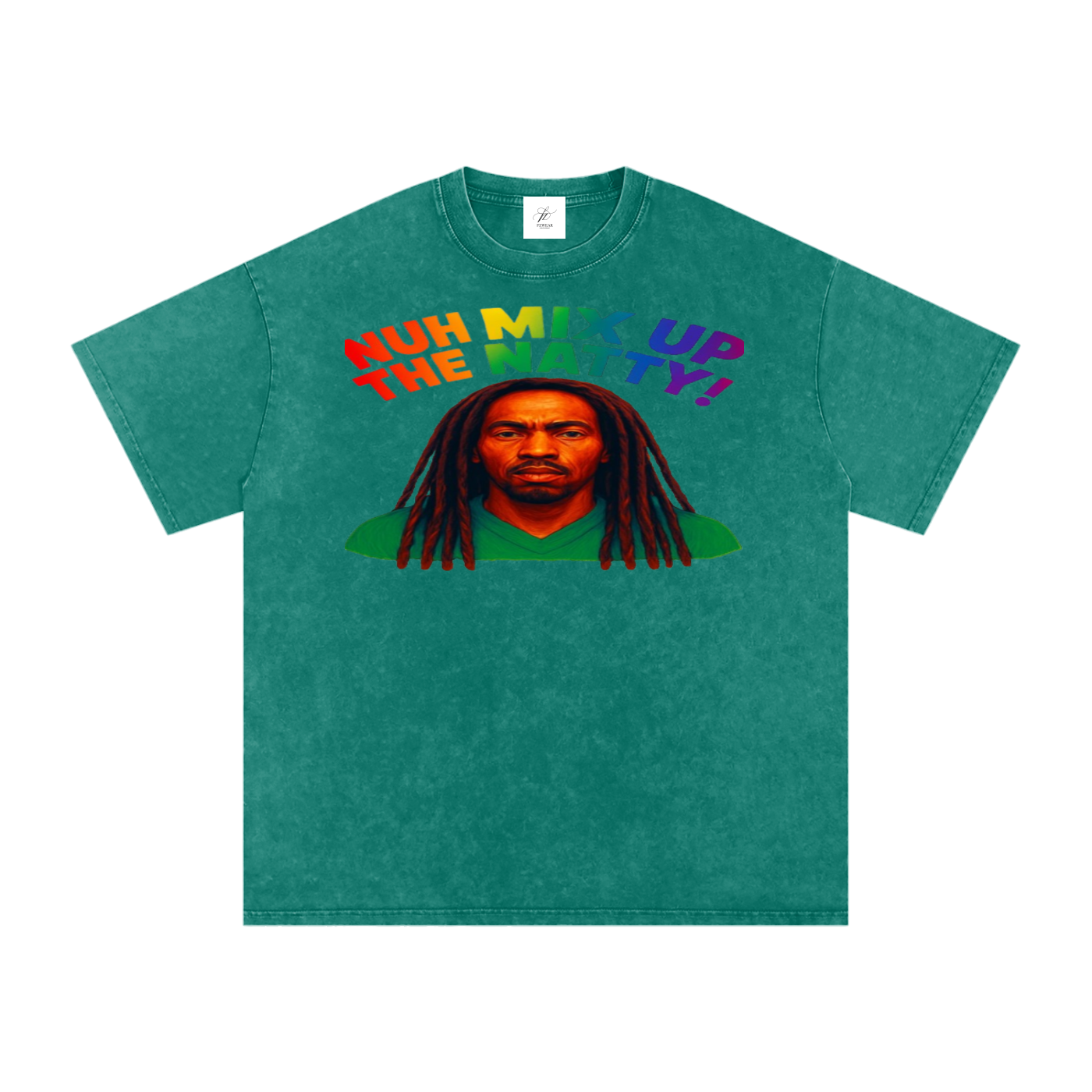 FZ Unisex Acid Wash Rasta Oversize Tee