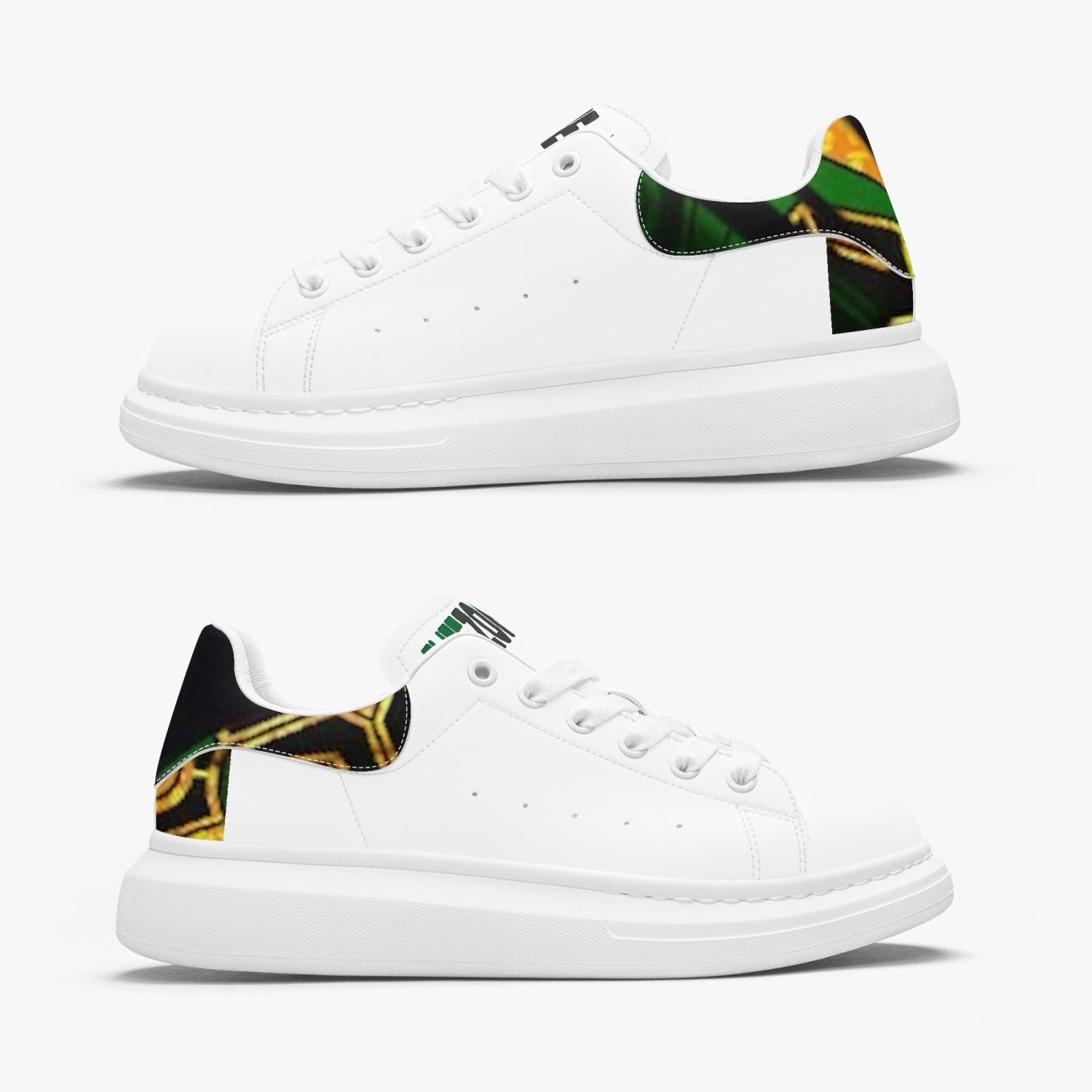 FZ Unisex Leather Oversized African Print Sneakers - FZwear
