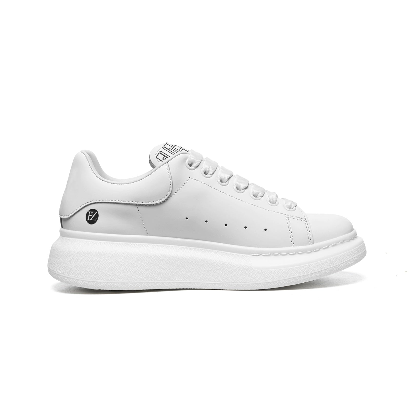 FZ Unisex Non Slip Lace Up Faux Leather Sneakers