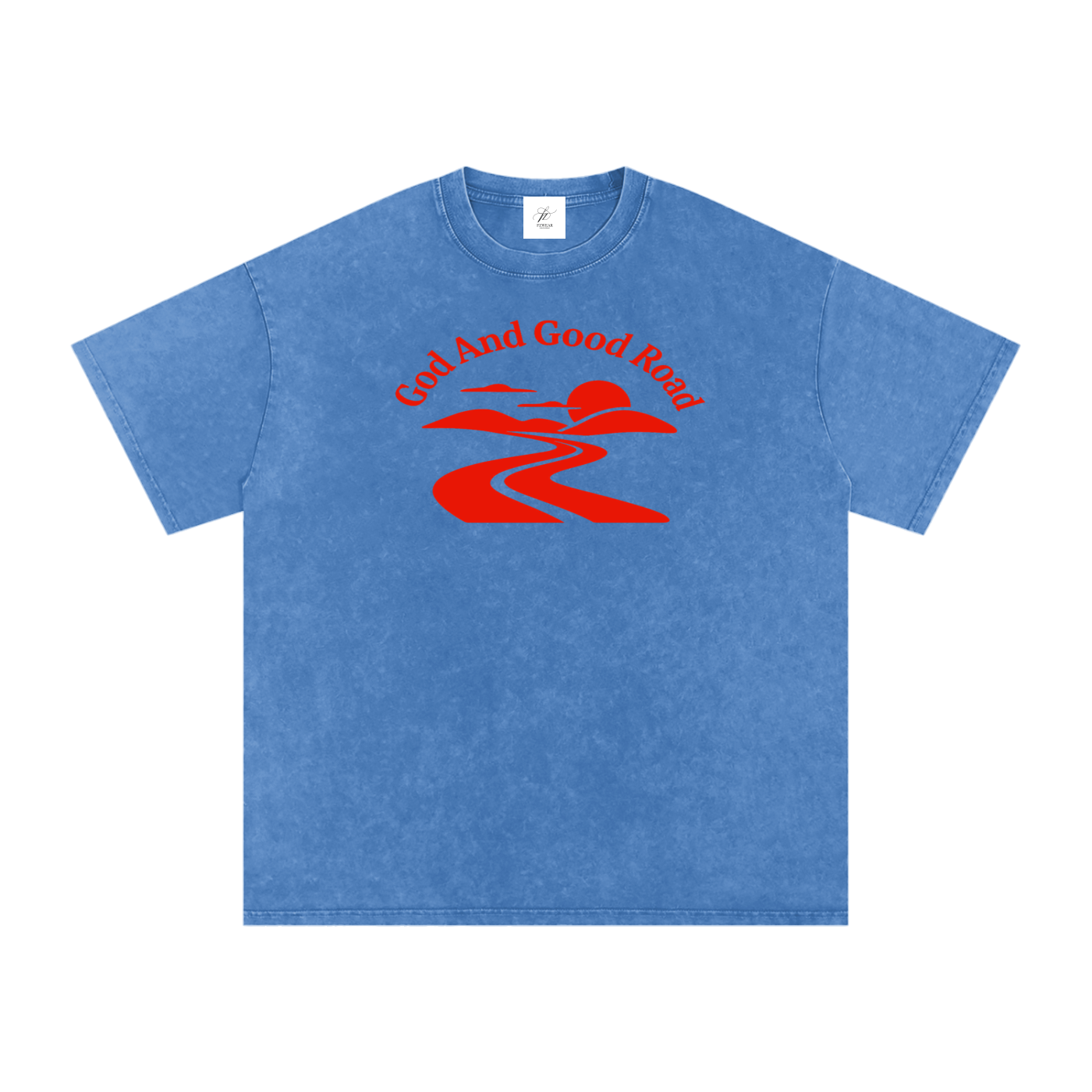 FZ Unisex Acid Wash Good Road Oversize Tee
