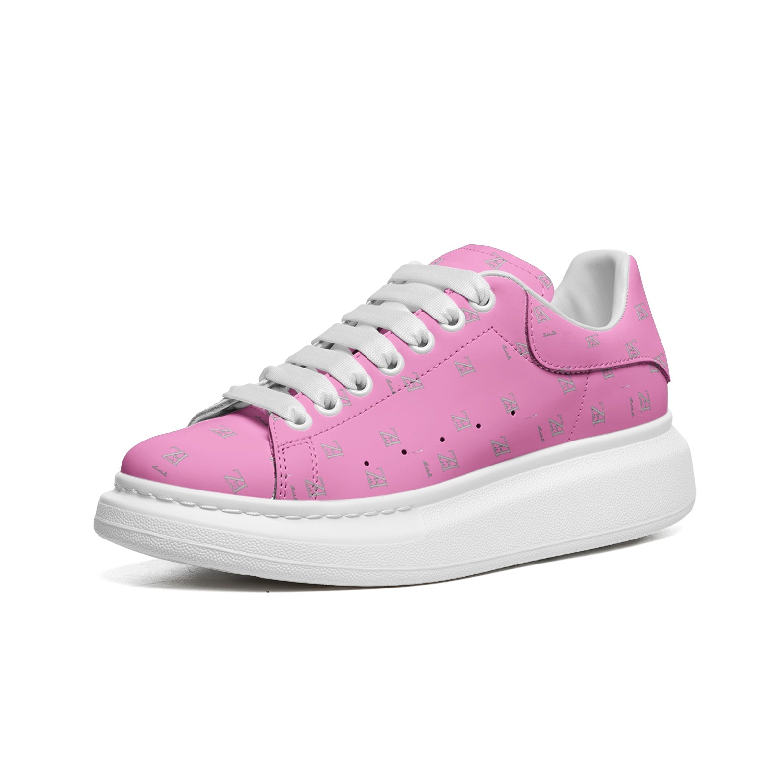 FZ Unisex Non Slip Lace Up Faux Leather Sneakers