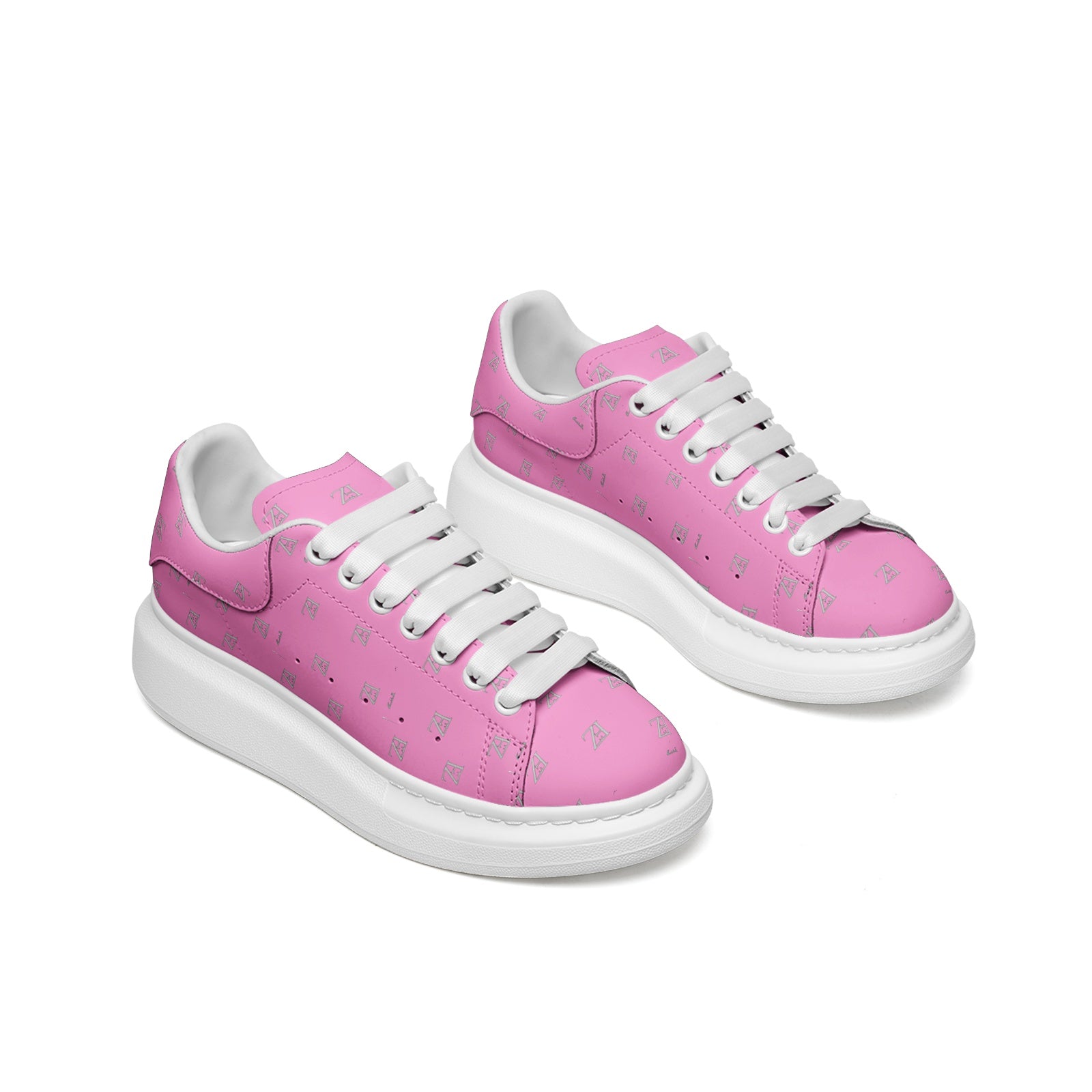 FZ Unisex Non Slip Lace Up Faux Leather Sneakers