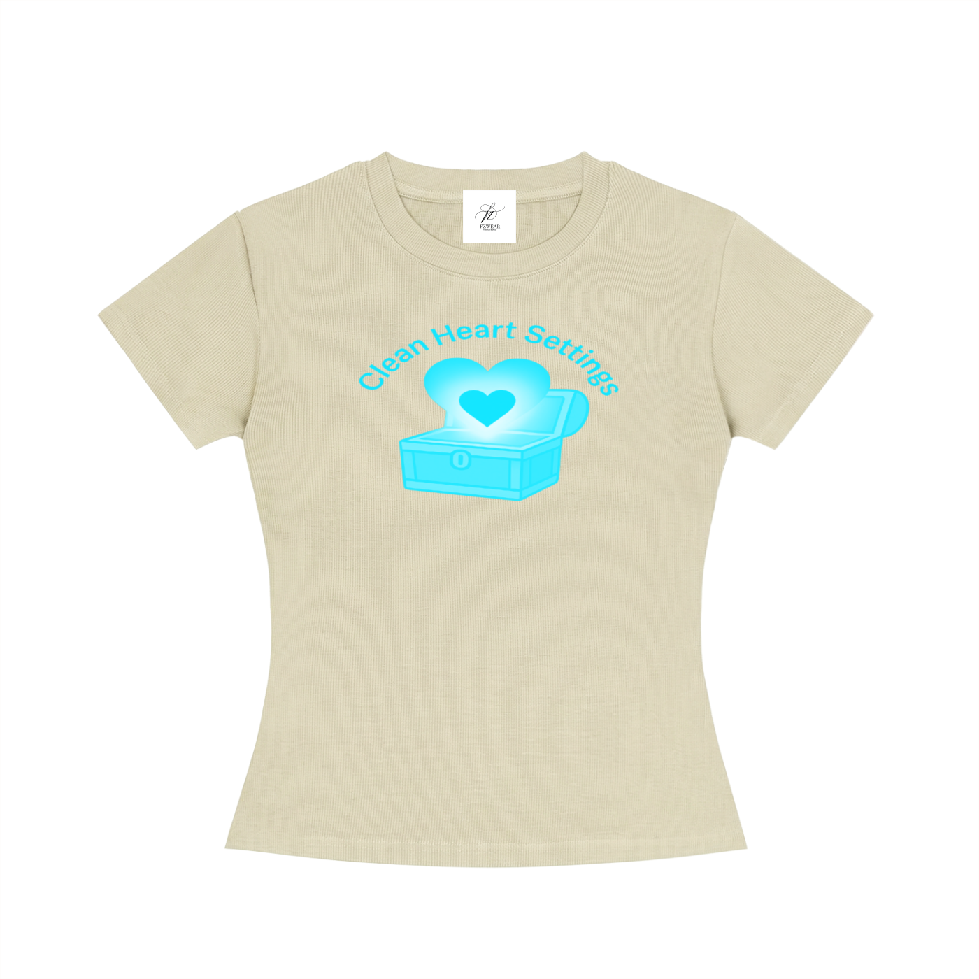 FZ Women's Slim Fit Clean Heart Crewneck Tee