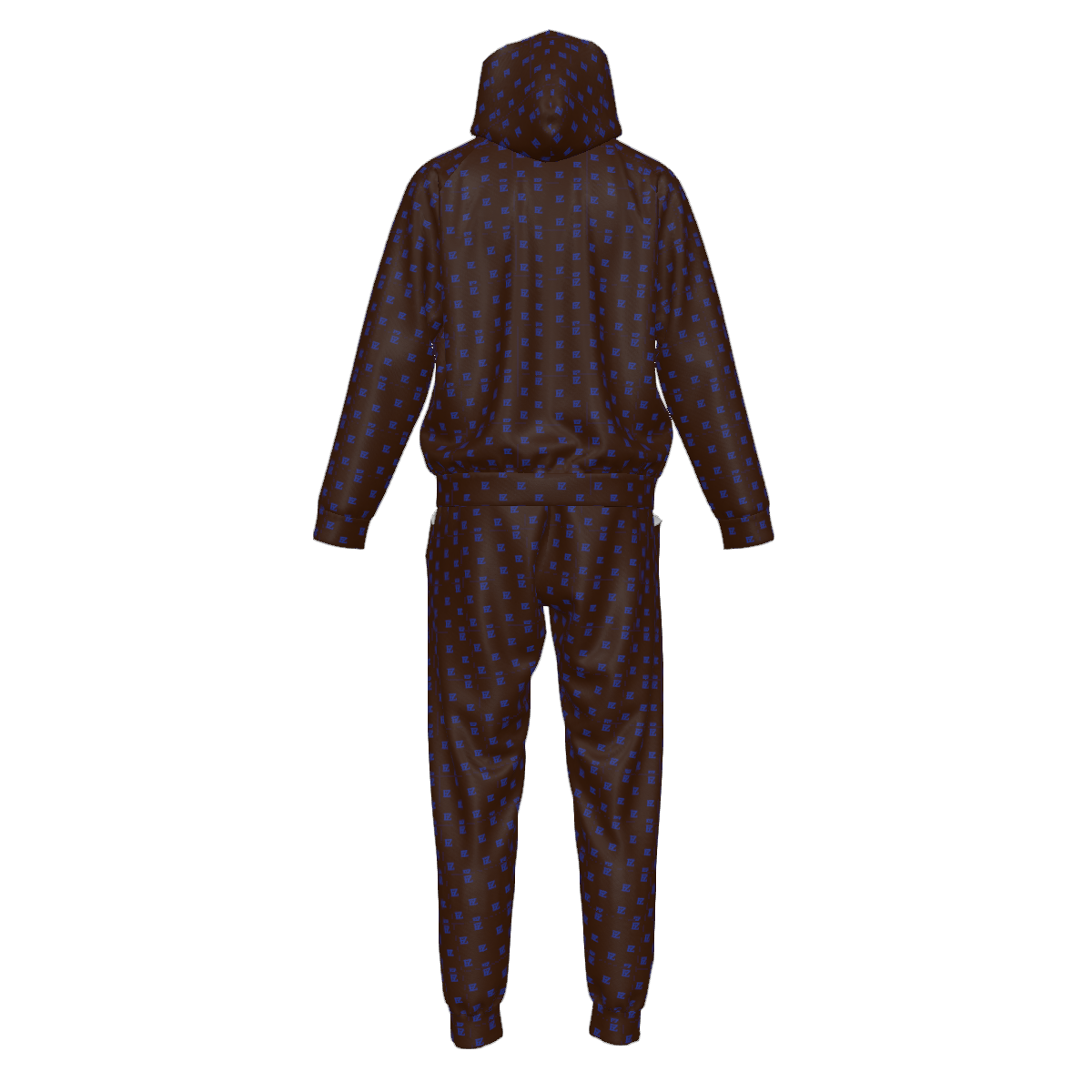 Custom Men's Zipper Hood Coat Top & Pants Set Without Pocket