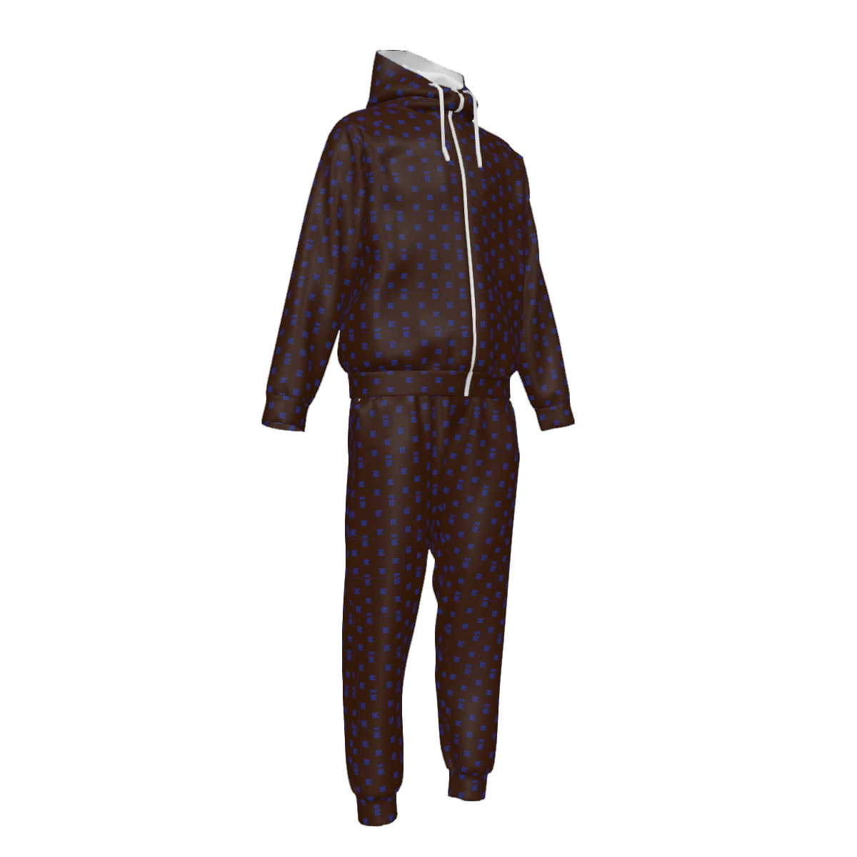 Custom Men's Zipper Hood Coat Top & Pants Set Without Pocket