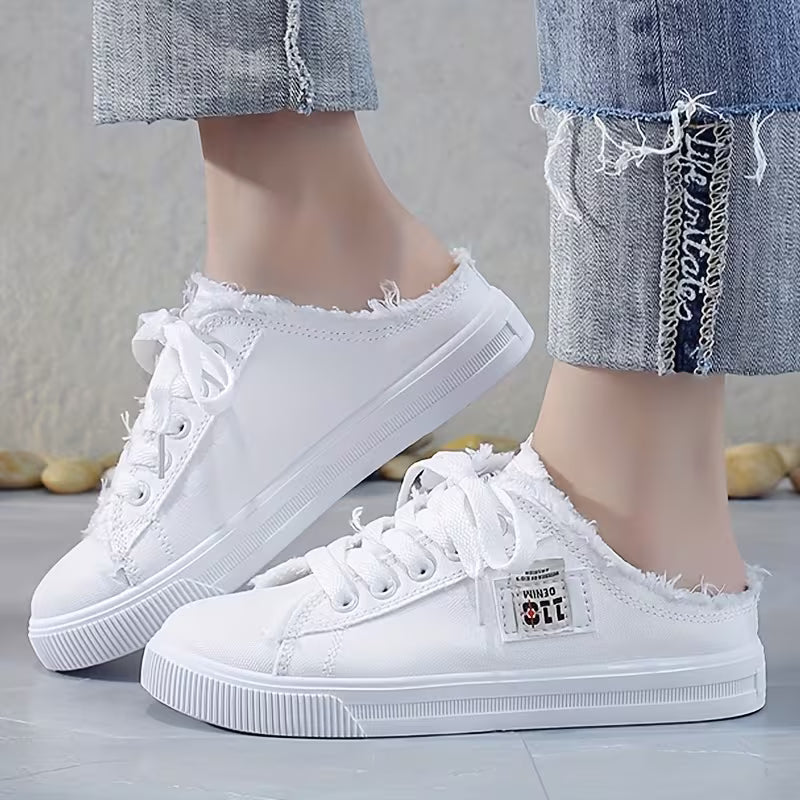 FZ Women's Canvas Low Top Lace-Up Denim Sneakers