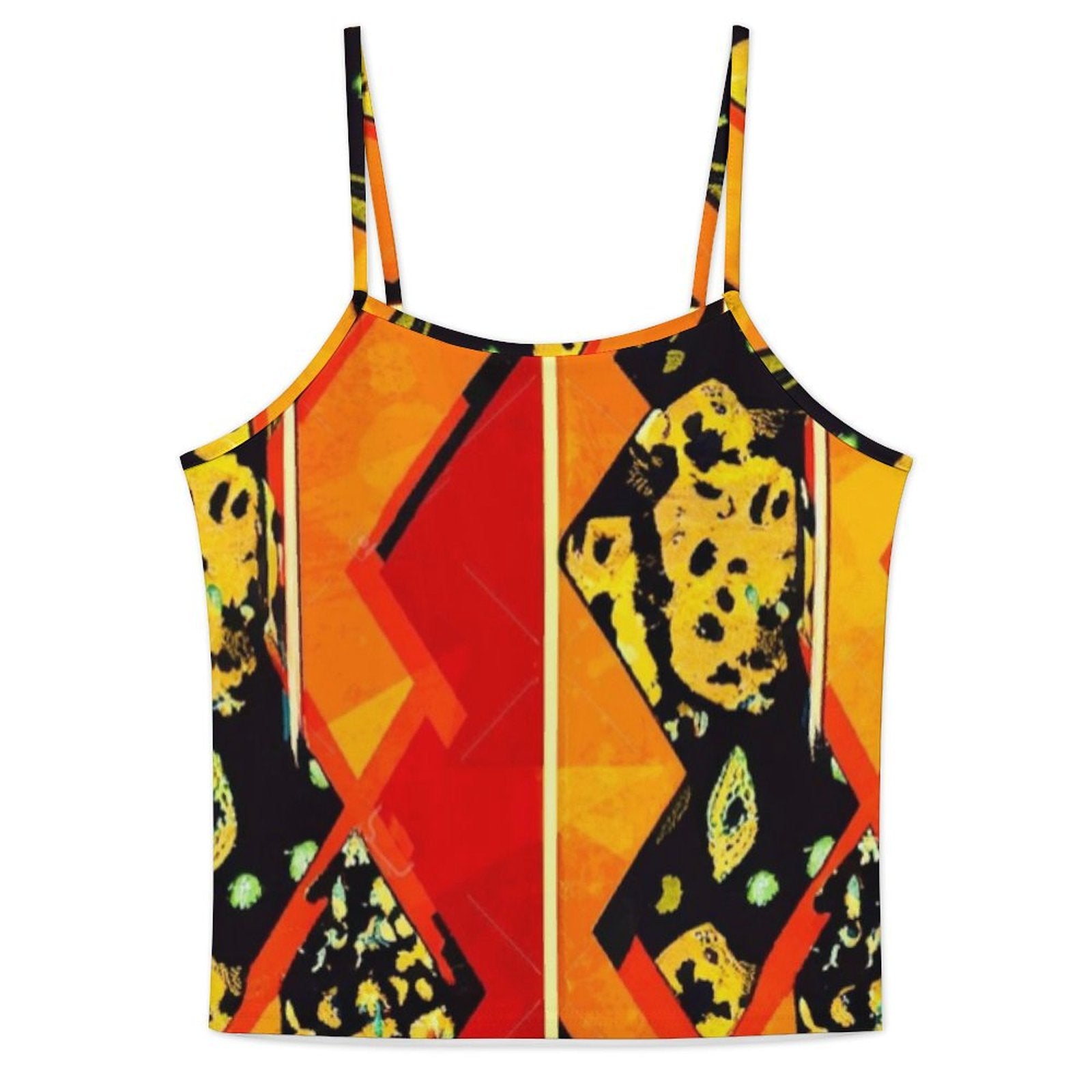 FZ Women's African Print Spaghetti Strap Shorts Pajama Suit