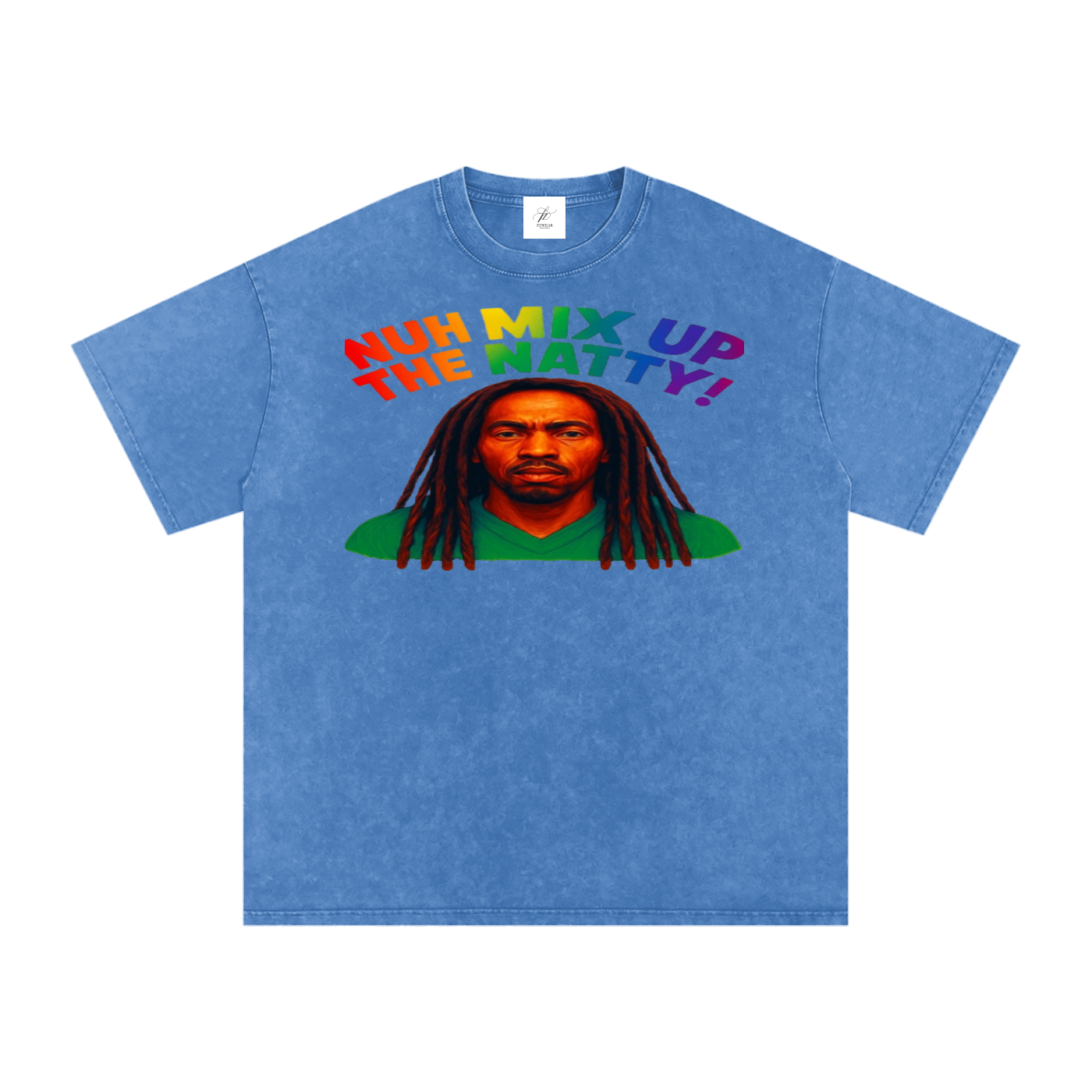 FZ Unisex Acid Wash Rasta Oversize Tee