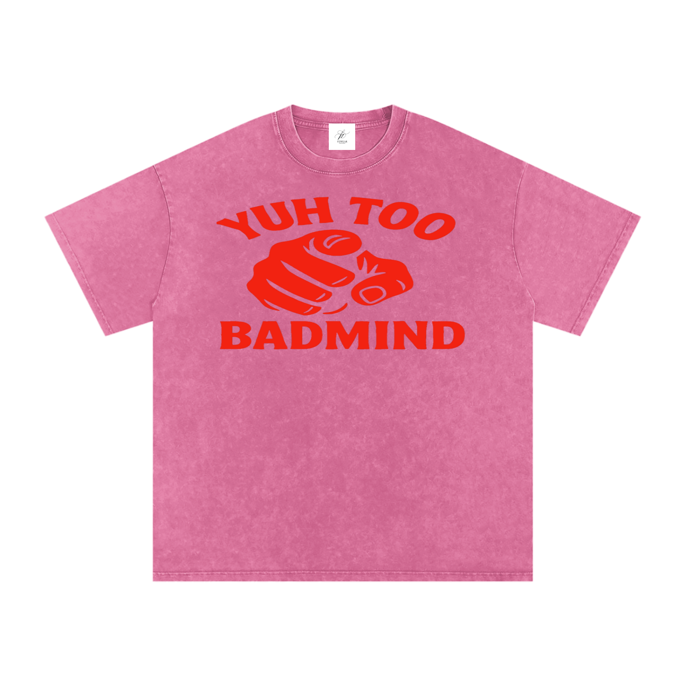FZ Unisex Acid Wash Too Badmind Oversize Tee