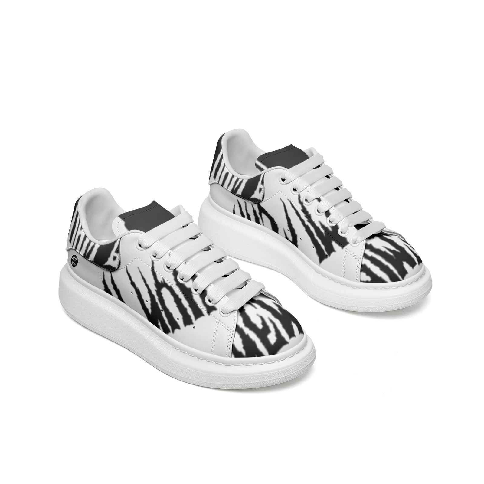 FZ Unisex Non Slip Lace Up Faux Leather Sneakers