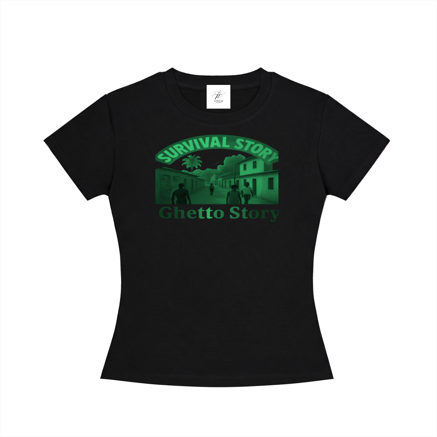 FZ Women's Slim Fit Ghetto Crewneck Tee