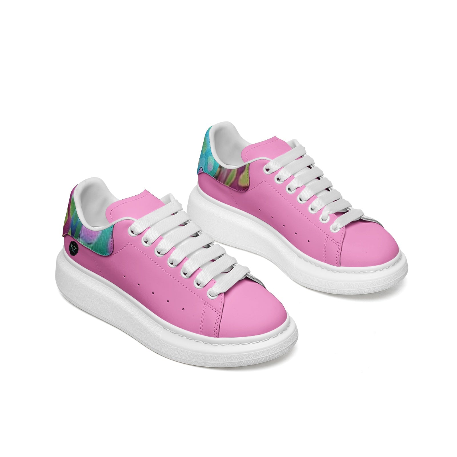 FZ Unisex Non Slip Lace Up Faux Leather Sneakers