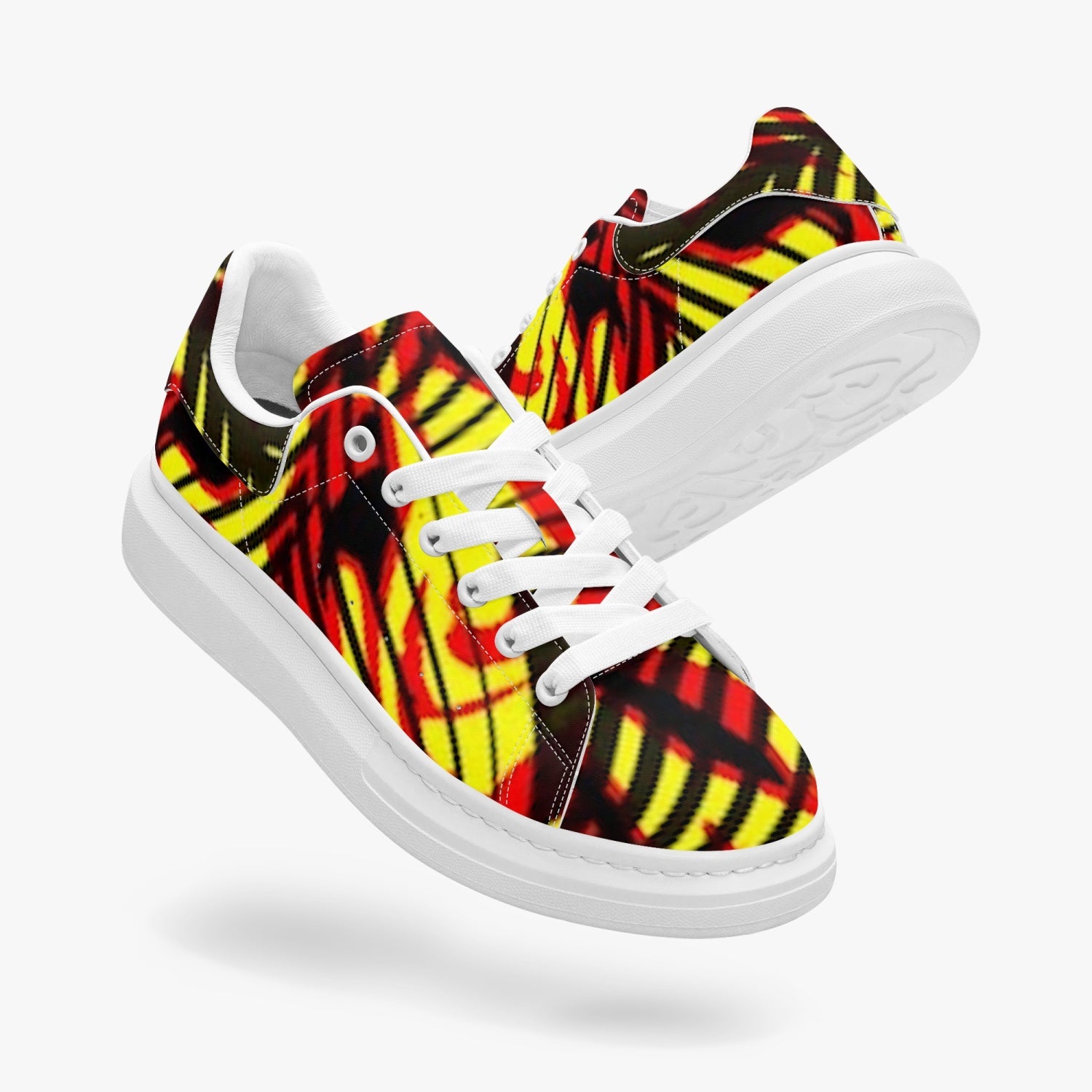 FZ Unisex African Print Leather Oversized Sneakers - FZwear