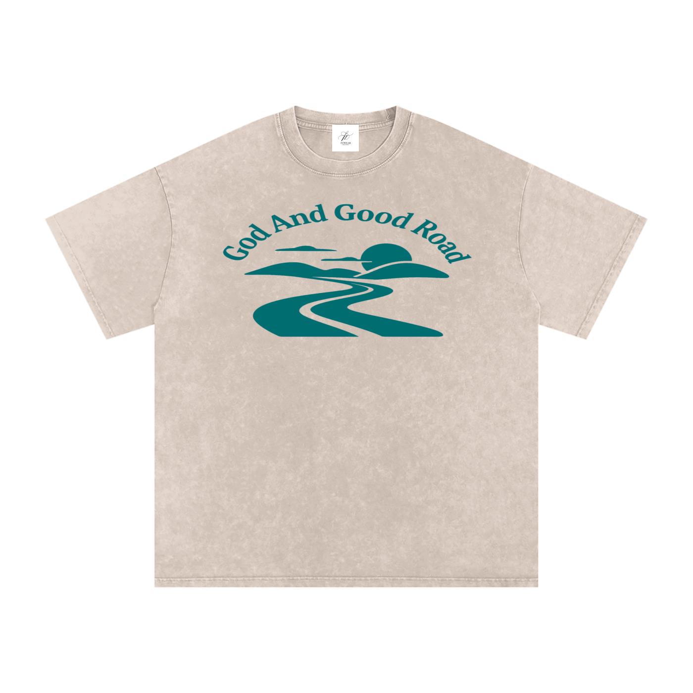 FZ Unisex Acid Wash Good Road Oversize Tee