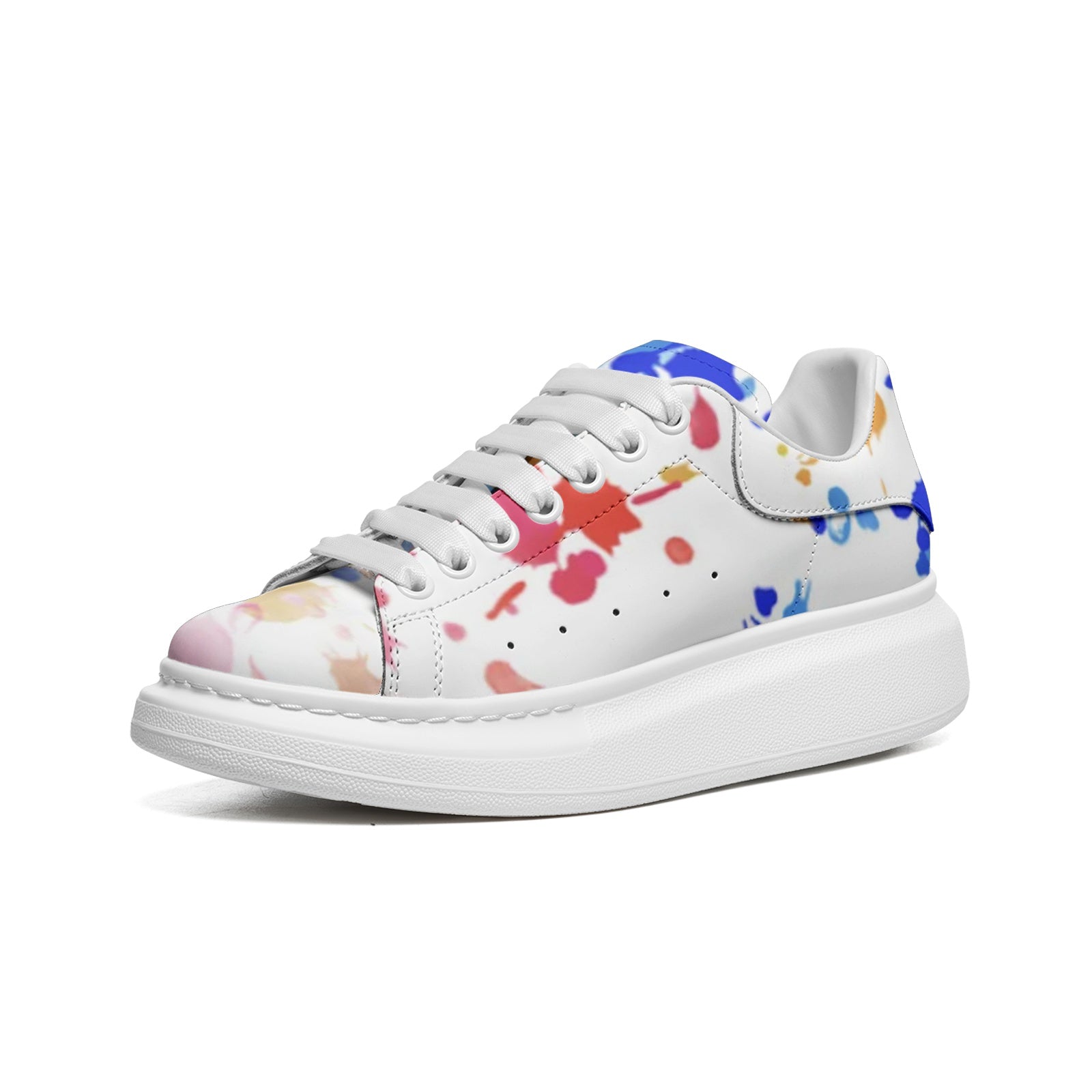 FZ Unisex Non Slip Lace Up Faux Leather Sneakers