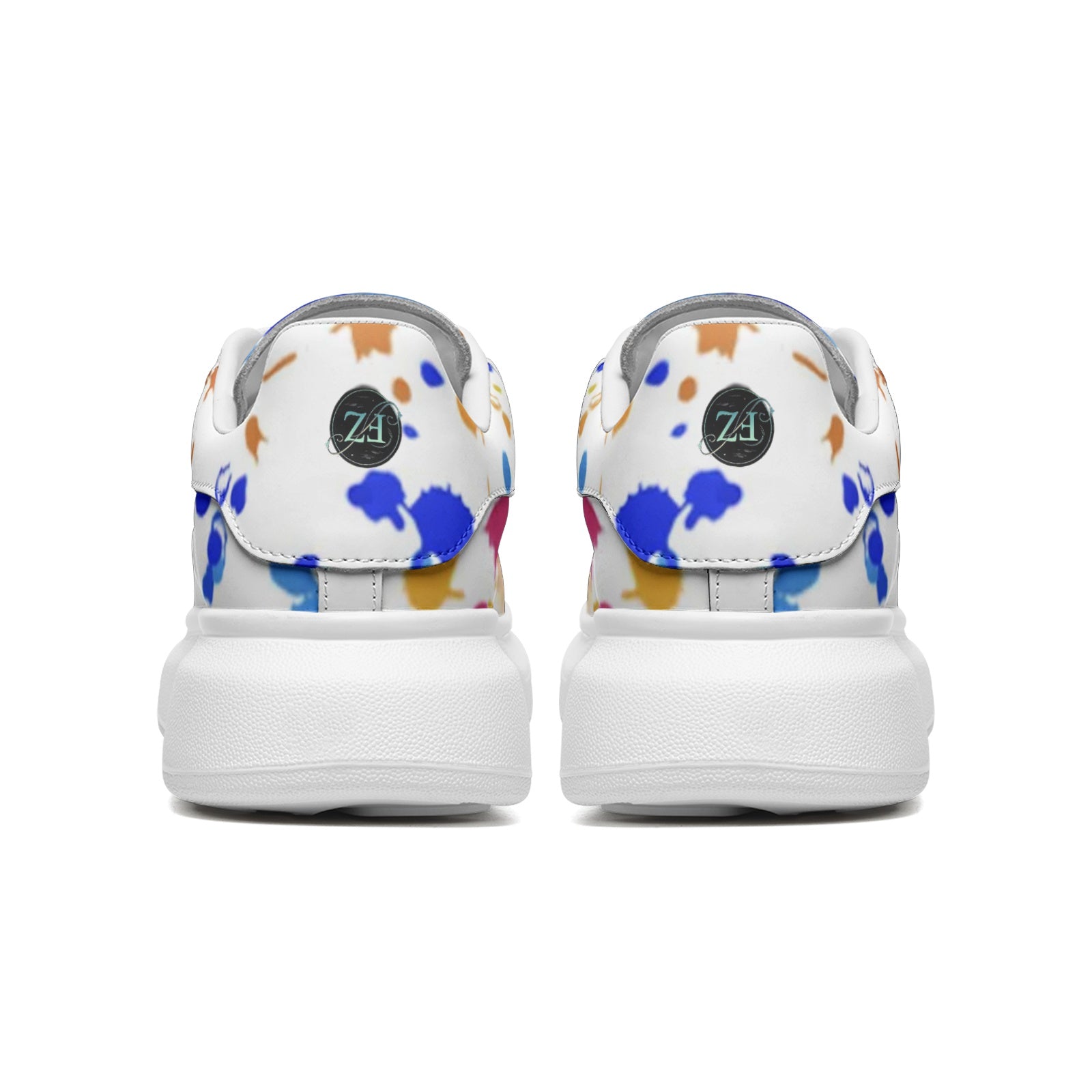 FZ Unisex Non Slip Lace Up Faux Leather Sneakers