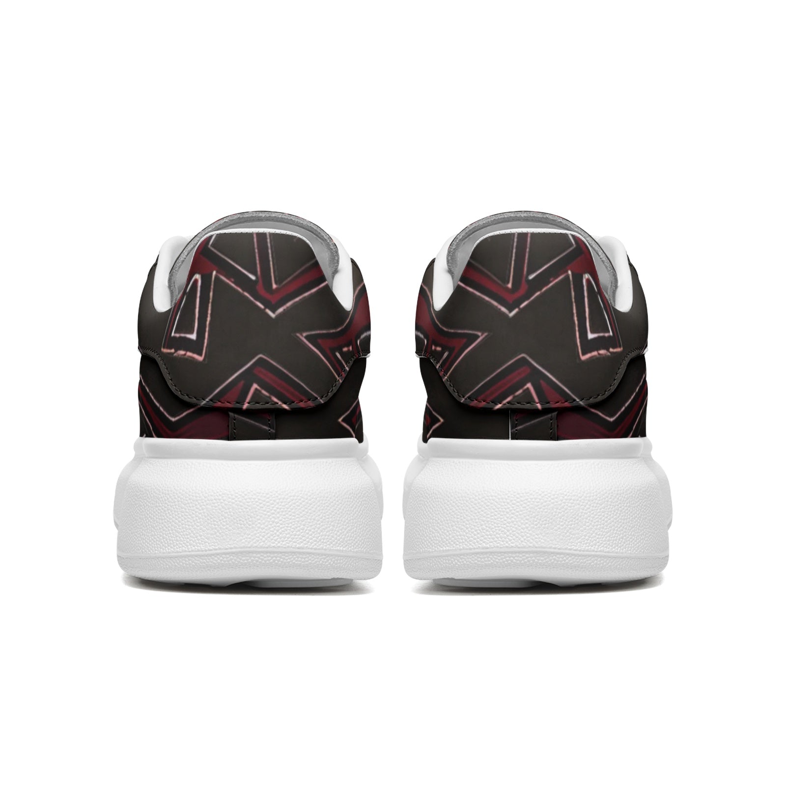 FZ Unisex Non Slip Lace Up Faux Leather Sneakers