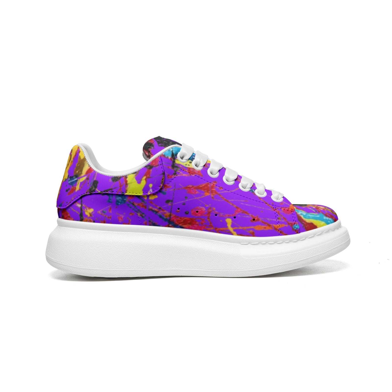 FZ Unisex LP Non Slip Lace Up Faux Leather Sneakers