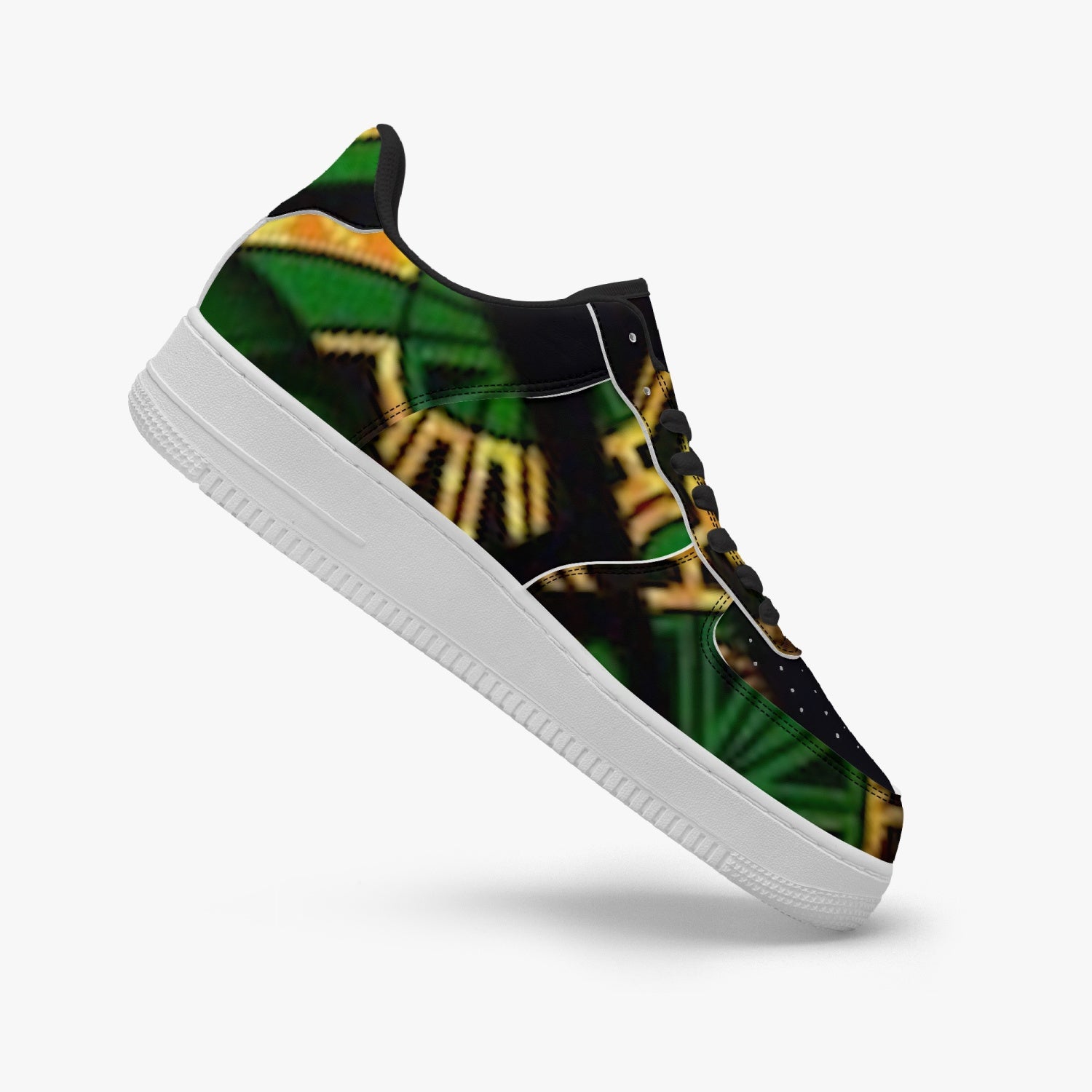 FZ Unisex African Print Low-Top Leather Sports Sneakers - FZwear