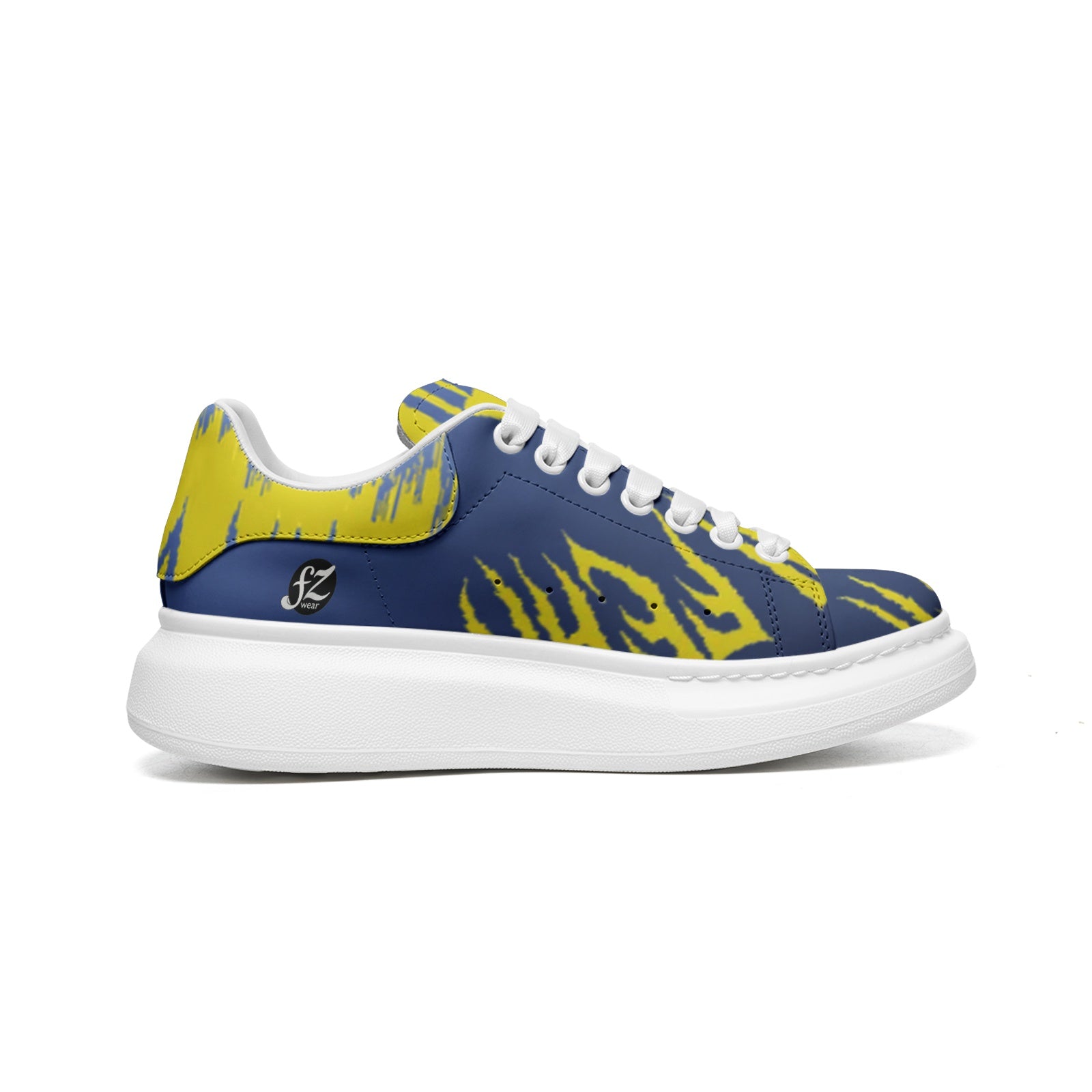 FZ Unisex Non Slip Lace Up Faux Leather Sneakers