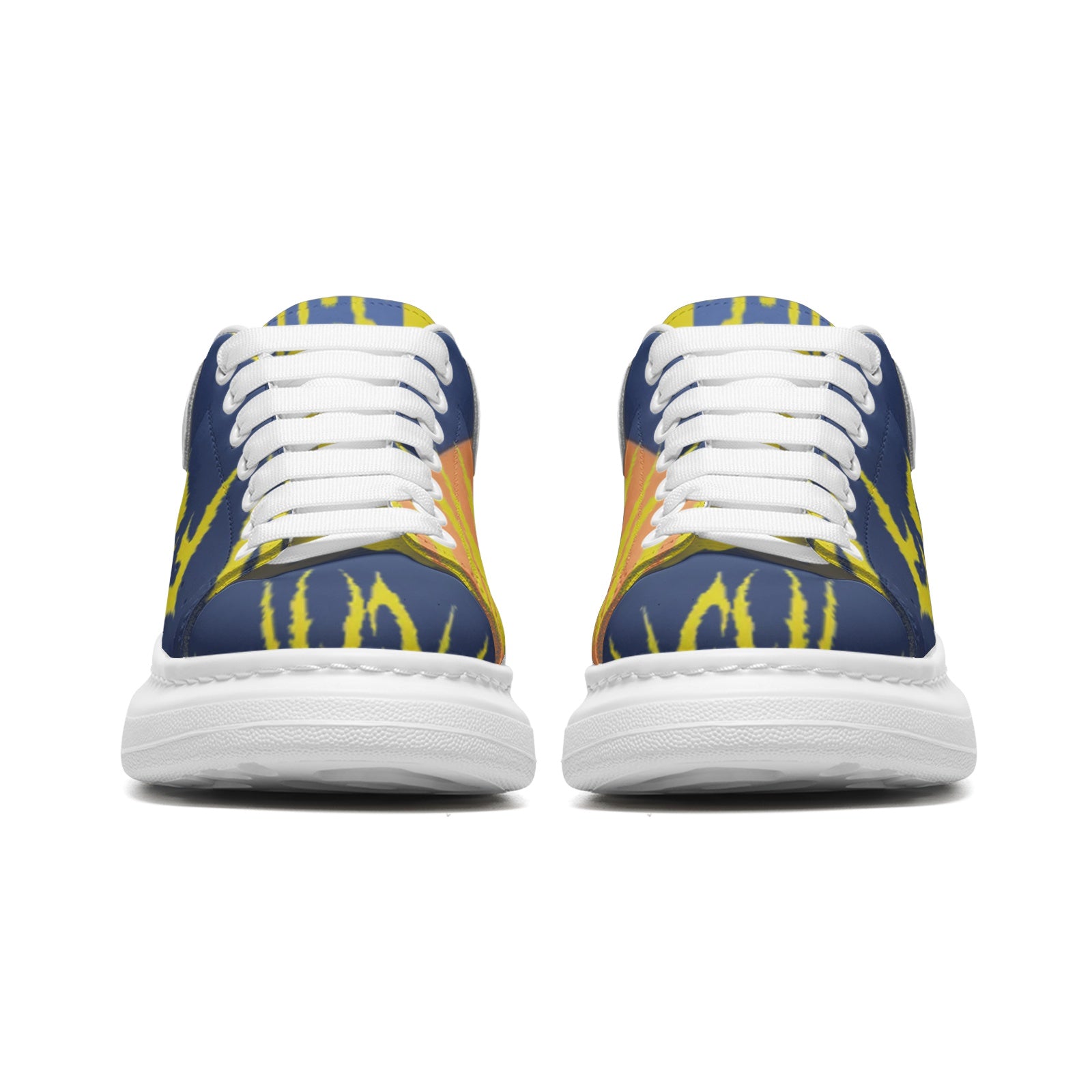FZ Unisex Non Slip Lace Up Faux Leather Sneakers