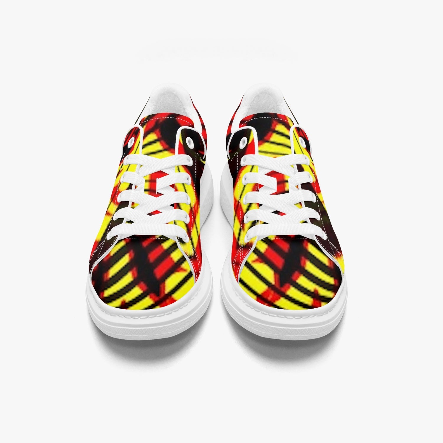 FZ Unisex African Print Leather Oversized Sneakers - FZwear