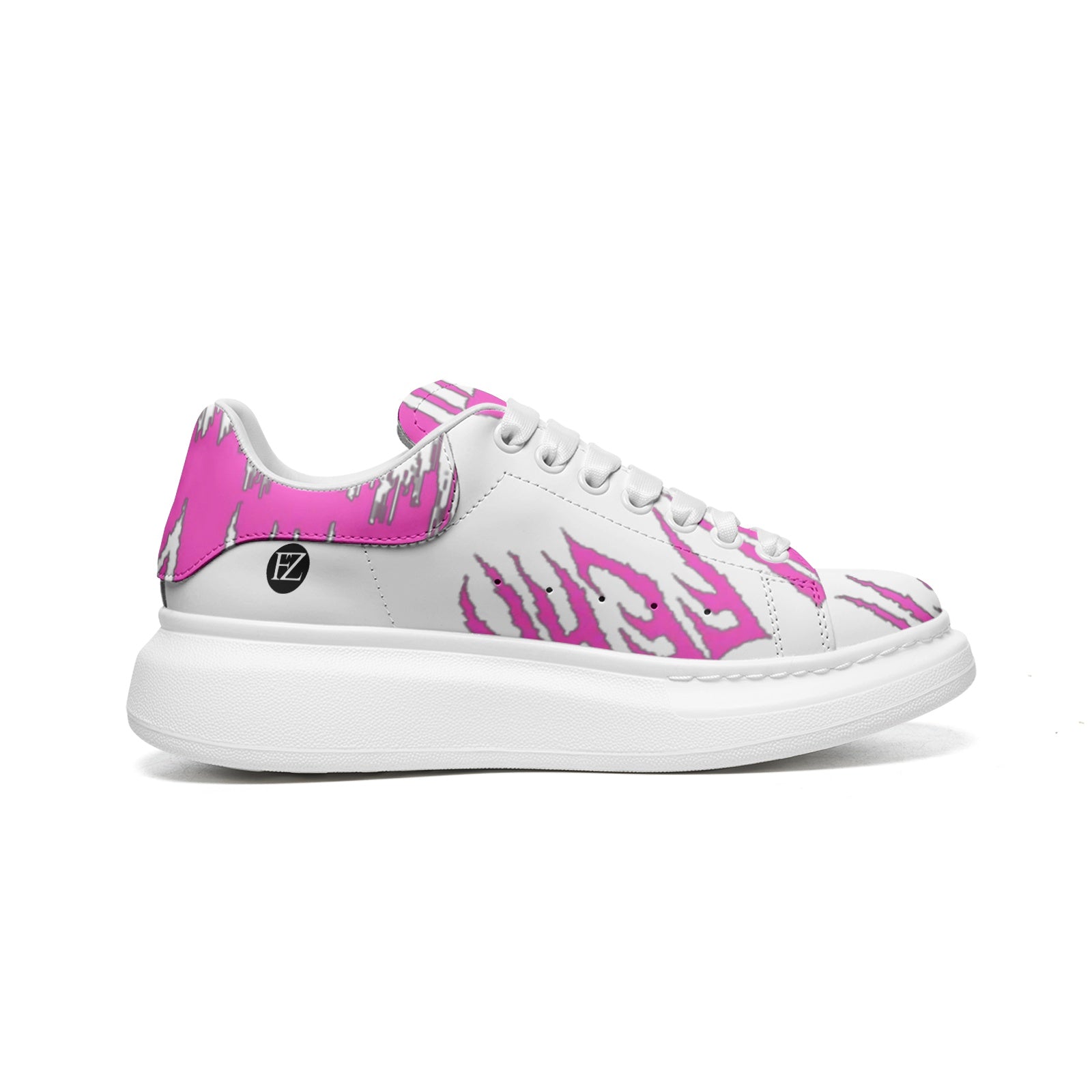 FZ Unisex Non Slip Lace Up Faux Leather Sneakers