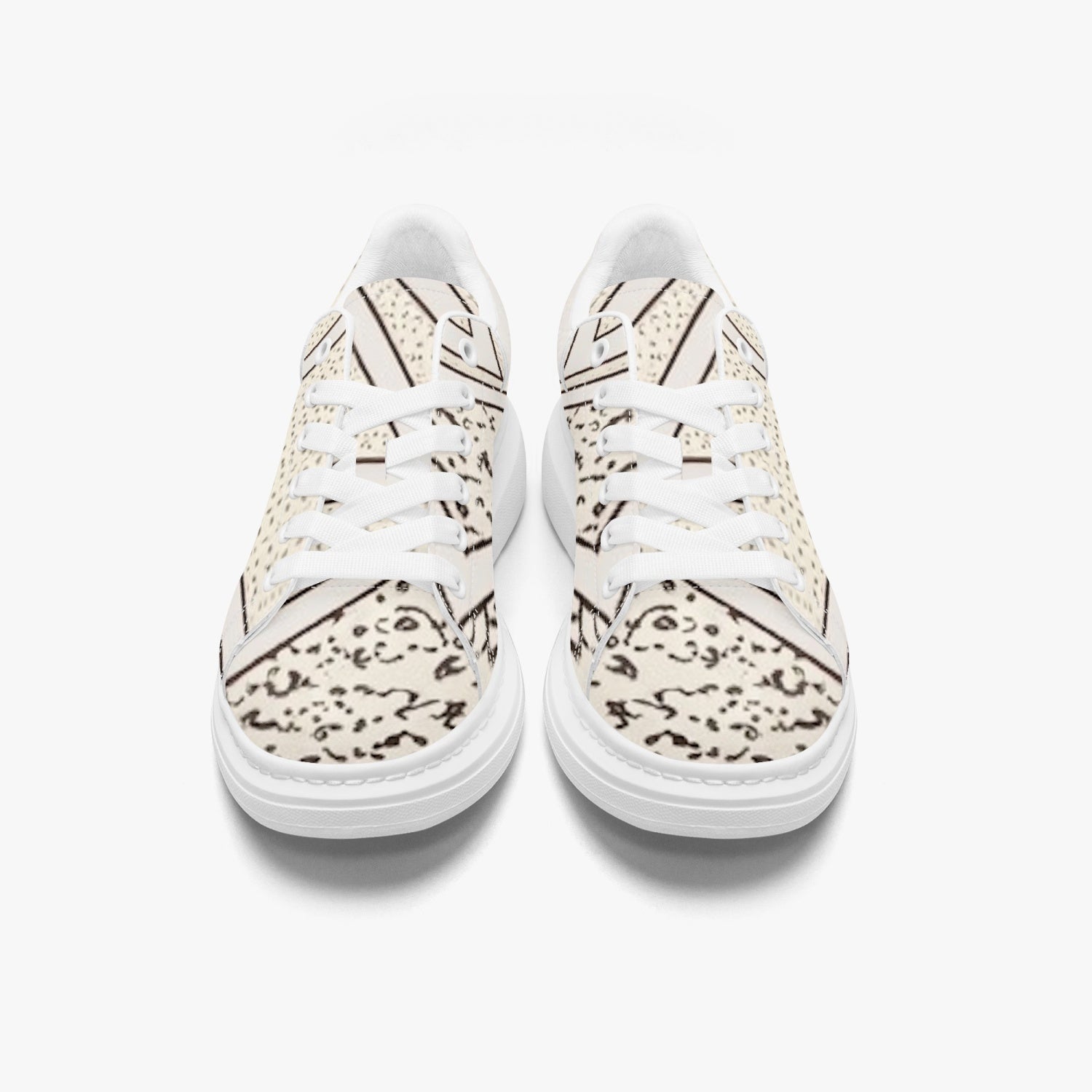 FZ Unisex African Print Leather Oversized Sneakers - FZwear