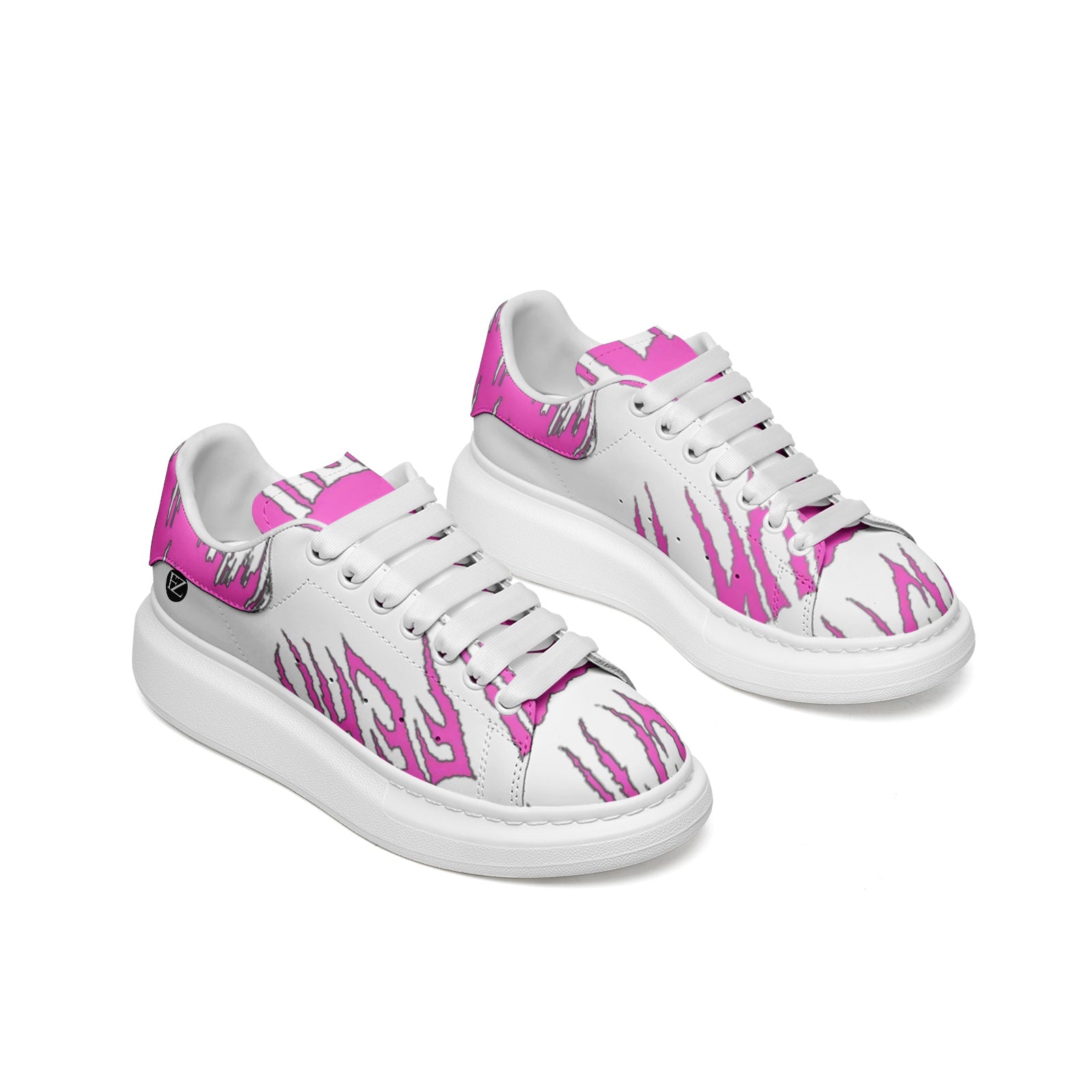 FZ Unisex Non Slip Lace Up Faux Leather Sneakers