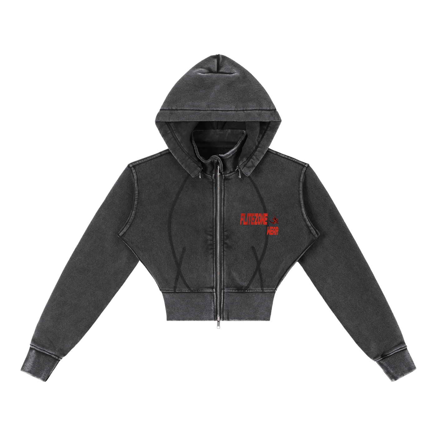 FZ Women's Vintage Washed Cropped Fleece Hoodie
