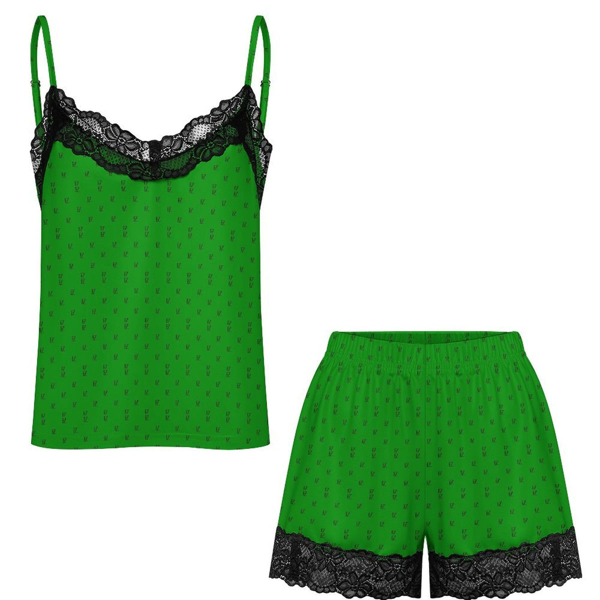 Custom Women Lace V Neck Spaghetti Strap Camisole Shorts Pajama Set
