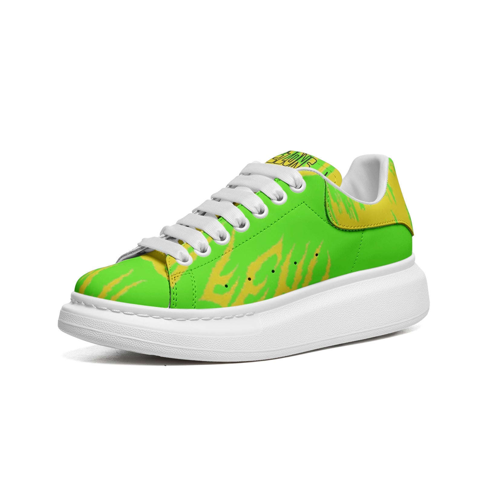 FZ Unisex Non Slip Lace Up Faux Leather Sneakers