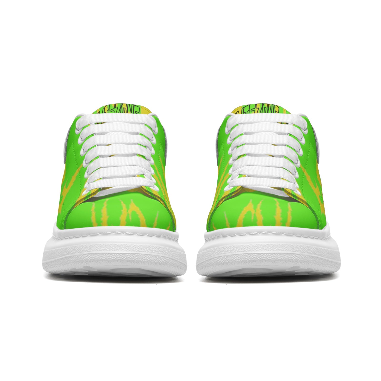 FZ Unisex Non Slip Lace Up Faux Leather Sneakers