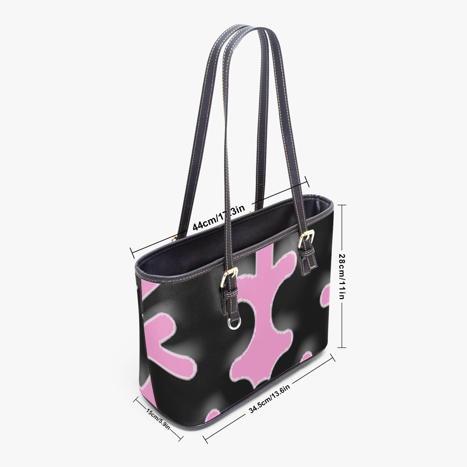 FZ Women's Large Leather Tote Bag JetPrint