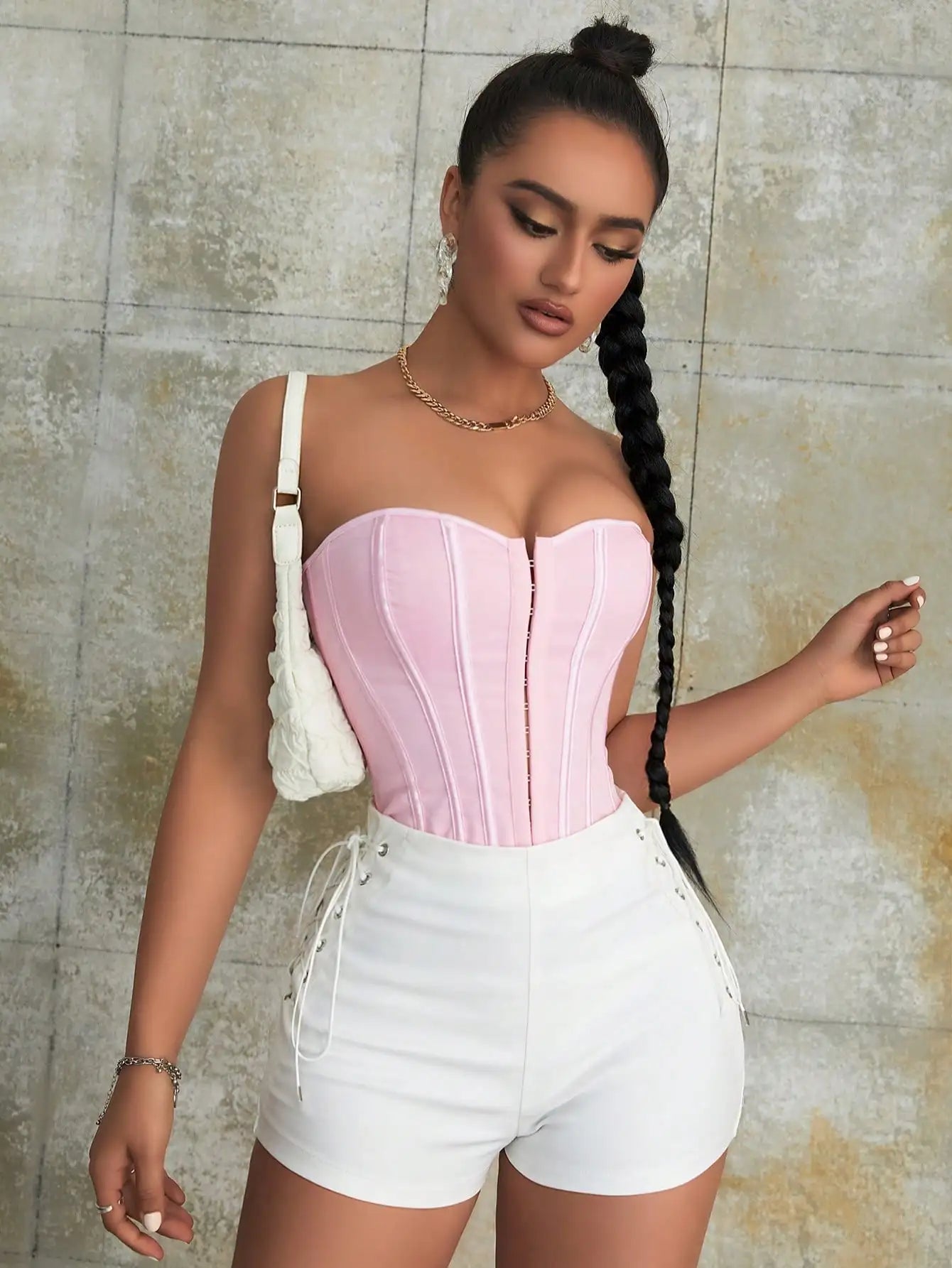 FZ Women's Sexy Street Rave Lace Up Side PU Leather Skinny Club Shorts - FZwear