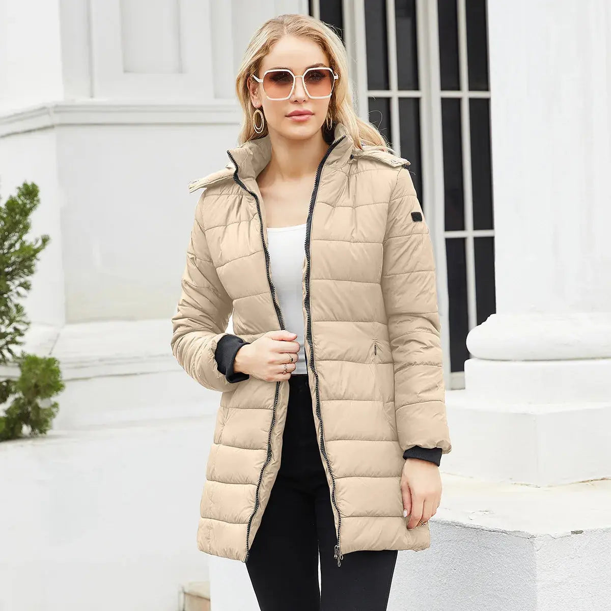 Coats Thick Parka Cotton 2023 Winter Black Jackets Women's Long Parkas Hooded Warm Winter Coats Women Maxi Y2k Black Overcoats FZwear