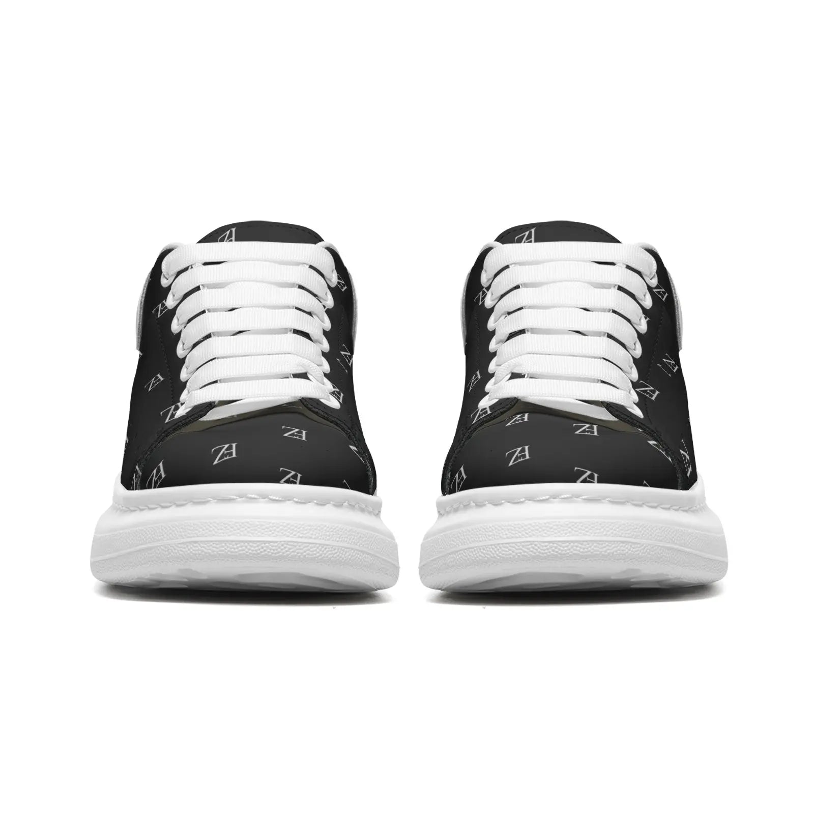 FZ Unisex Non Slip Lace Up Faux Leather Sneakers Printy6