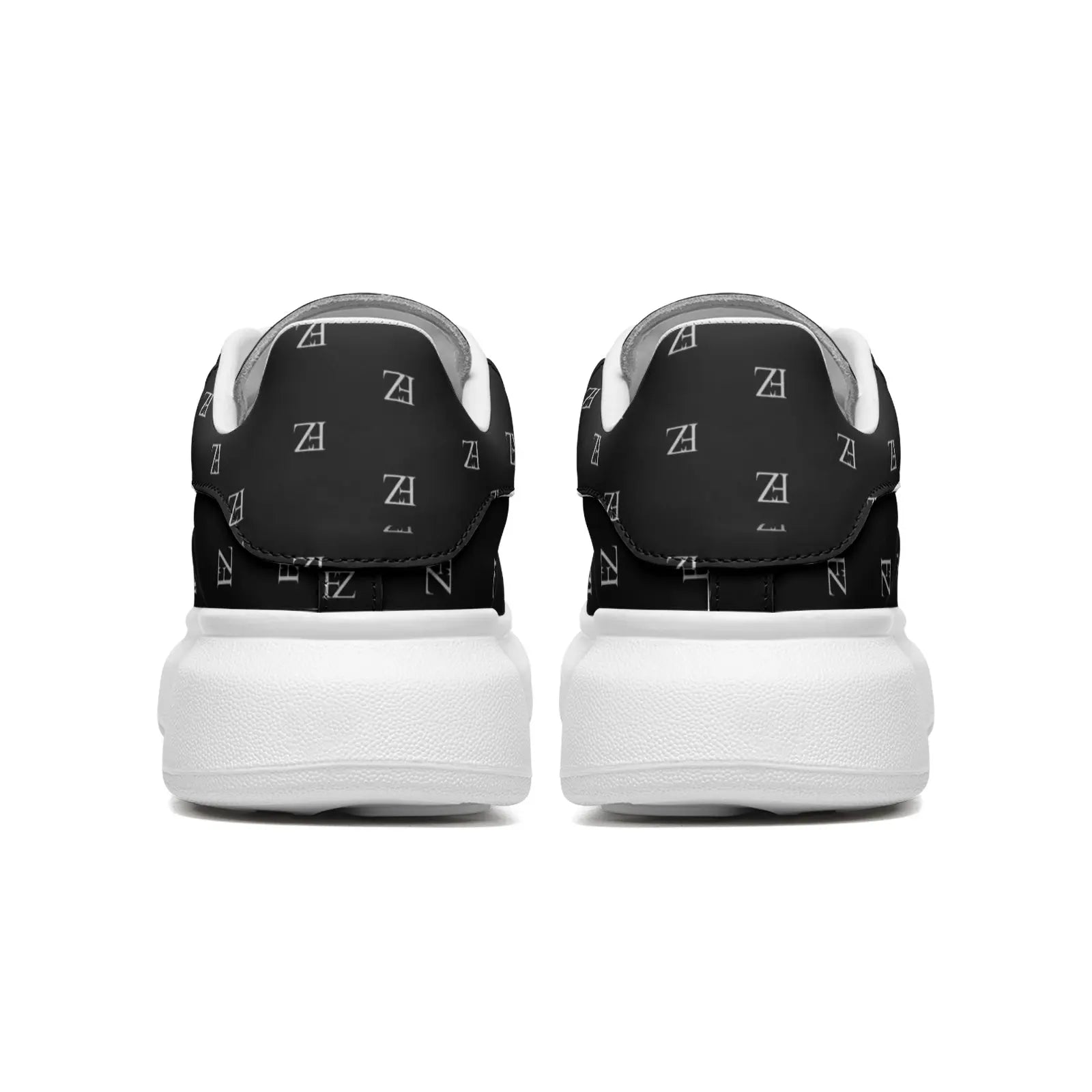 FZ Unisex Non Slip Lace Up Faux Leather Sneakers Printy6