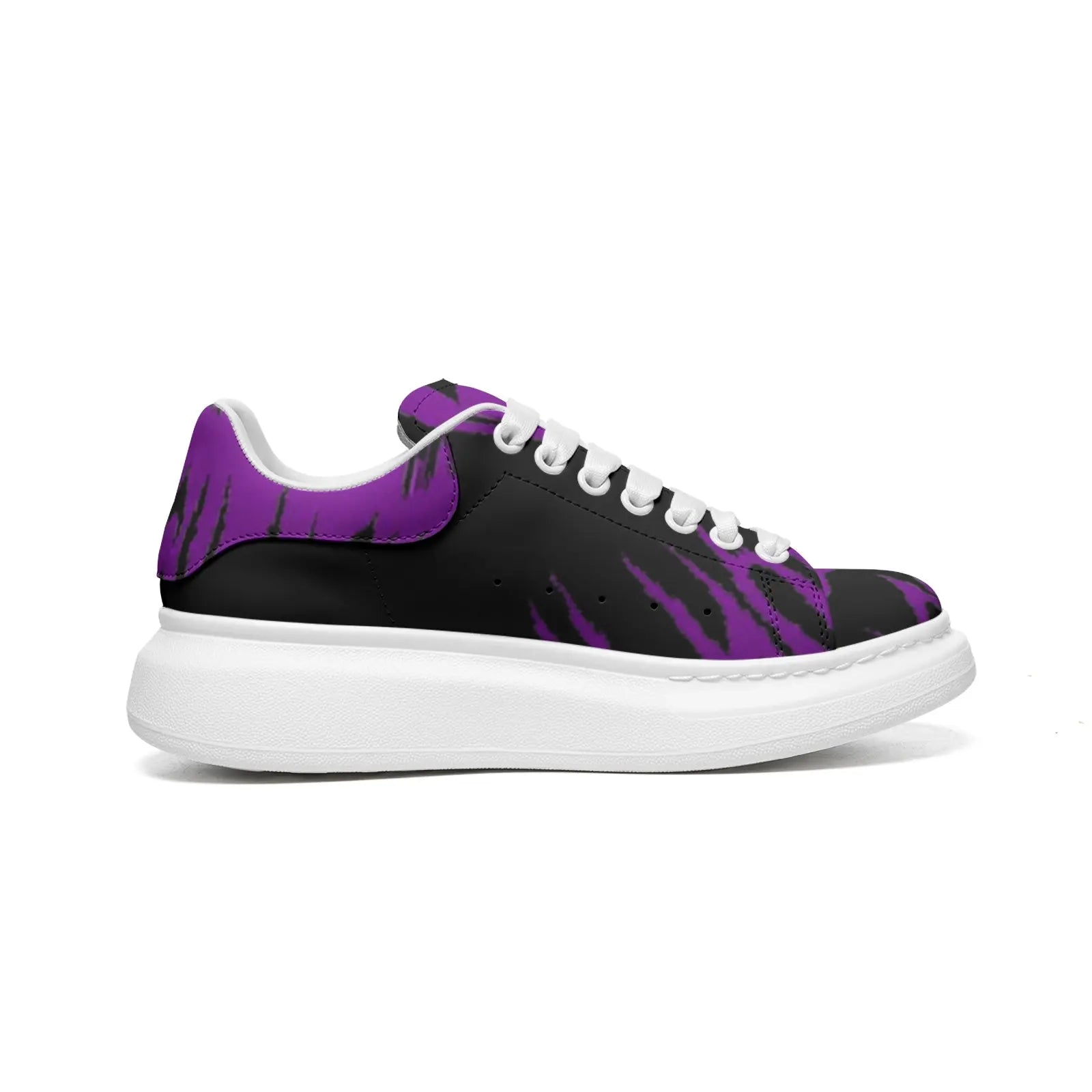 FZ Unisex Non Slip Lace Up Faux Leather Sneakers Printy6