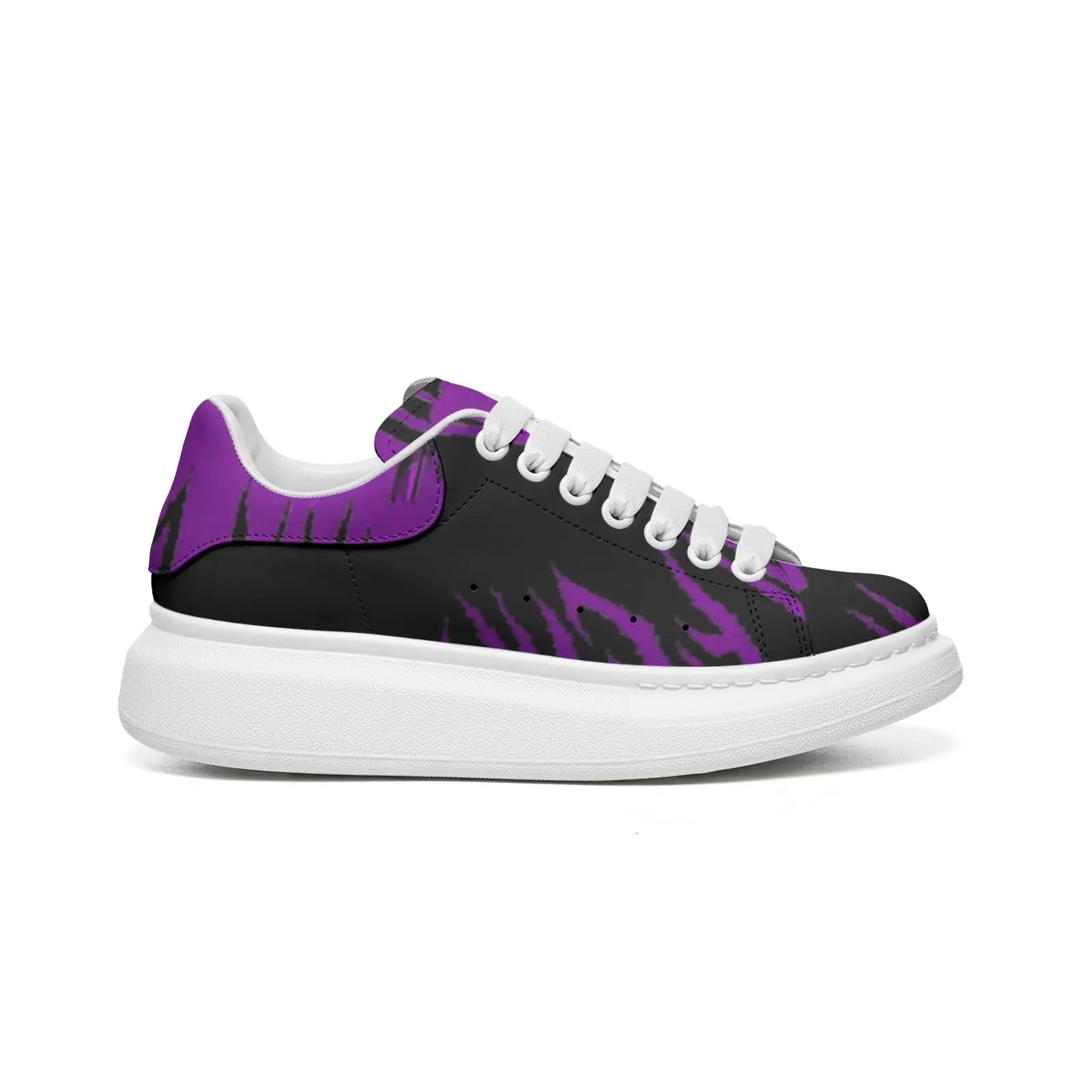 FZ Unisex Non Slip Lace Up Faux Leather Sneakers Printy6