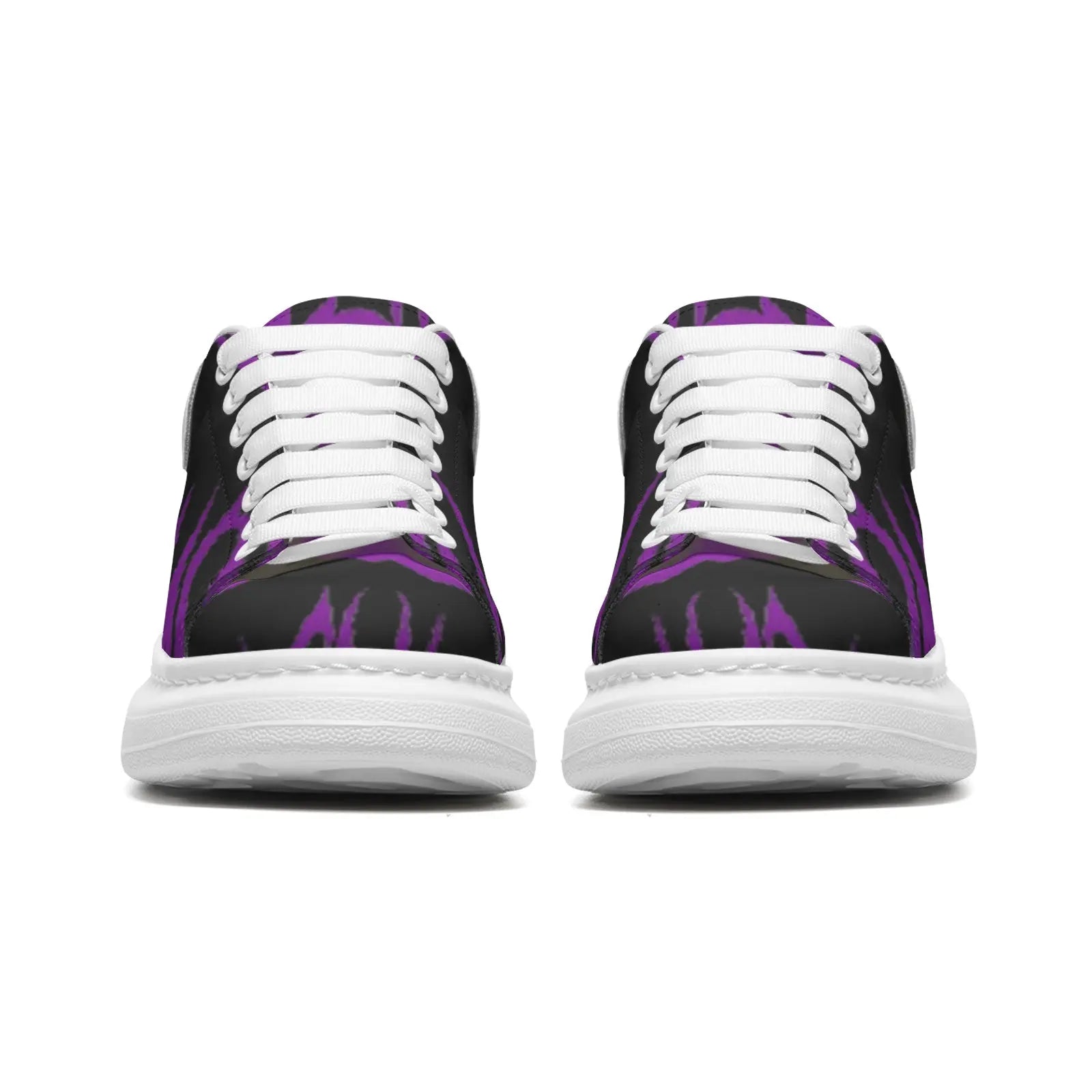 FZ Unisex Non Slip Lace Up Faux Leather Sneakers Printy6