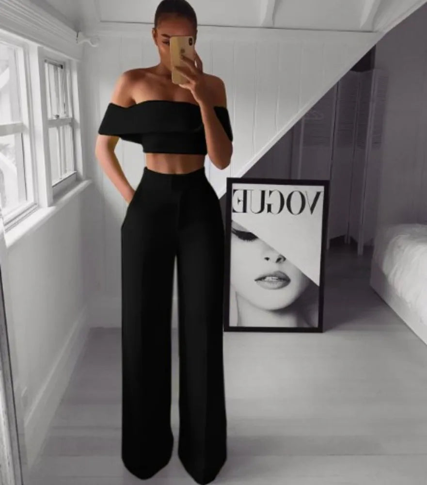 FZ Women's Sexy Two Pieces Loose Pants Suit - FZwear