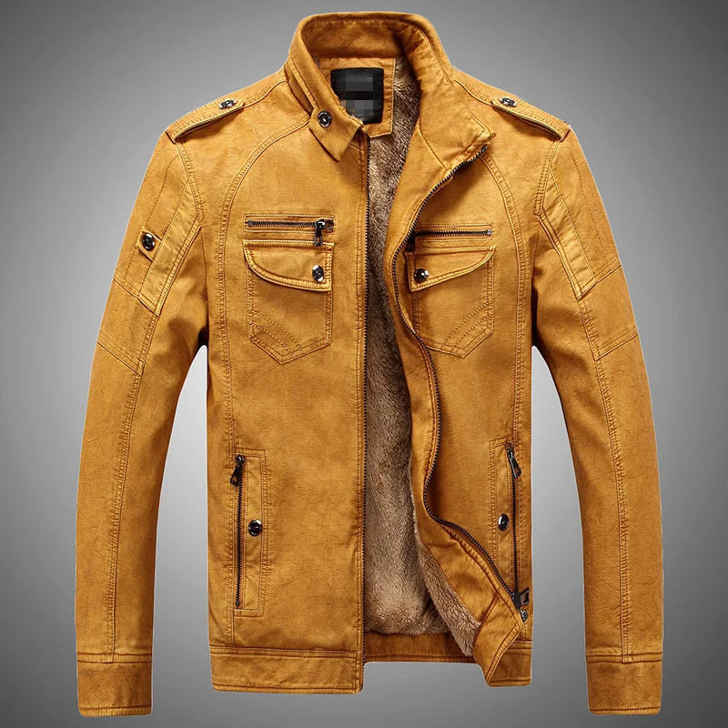 FZ Men's Casual Motorcycle PU Leather Jacket - FZwear