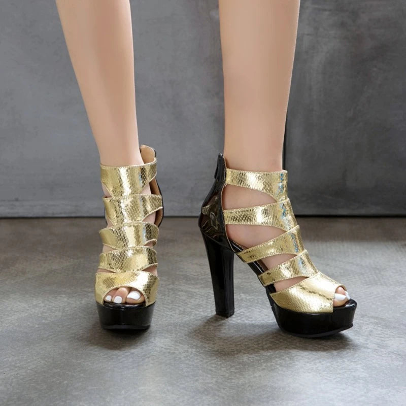 FZ Women's Sexy Peep Toe Chunky High Heel Sandals Shoes - FZwear