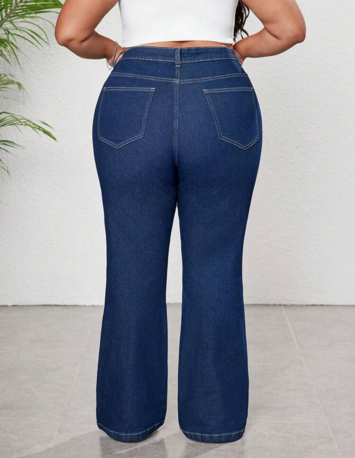 FZ Women's Plus Size Stretch Skinny Flare Slimming Denim Pants