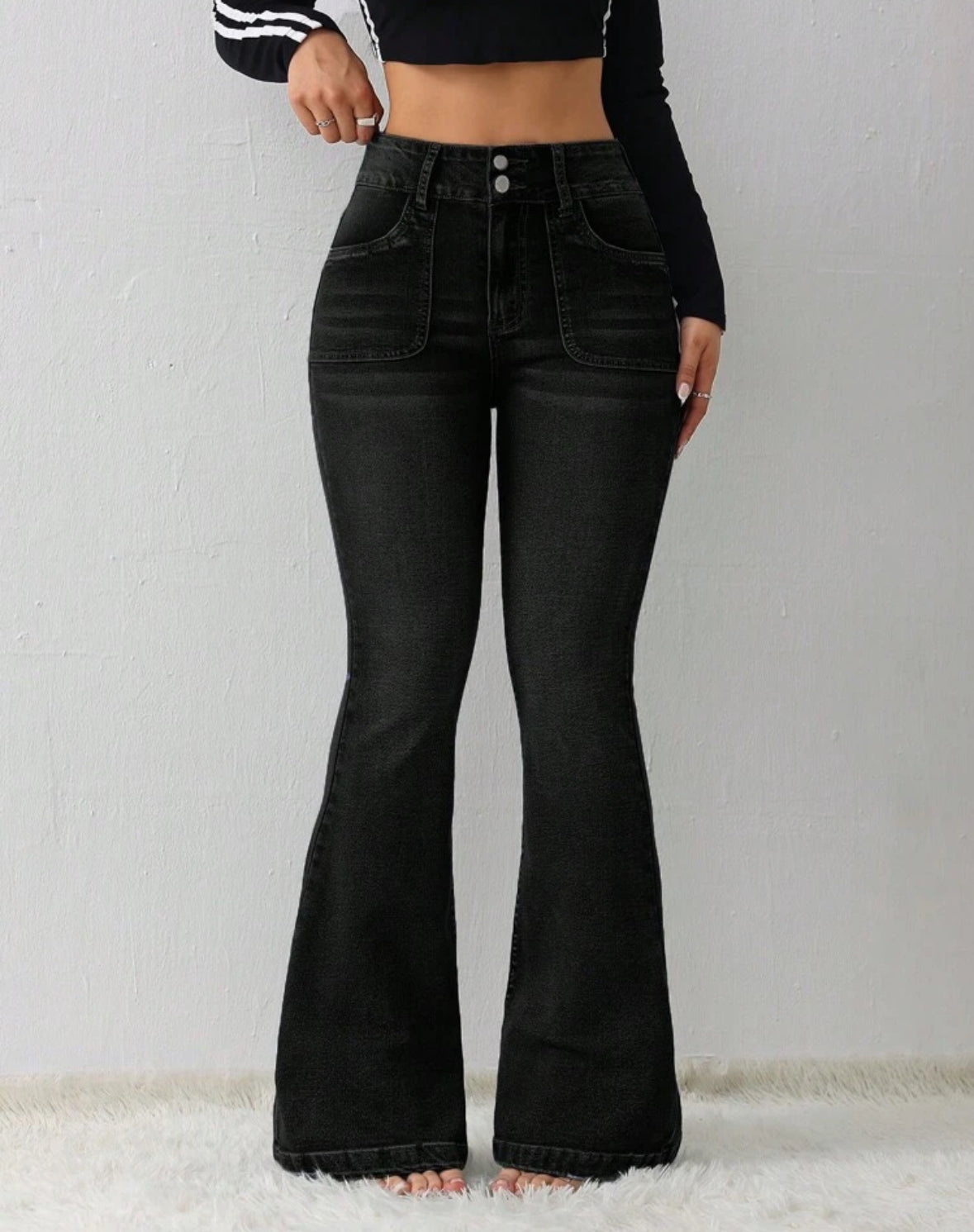 FZ Women's Casual Skinny Stretch Flared Denim Pants