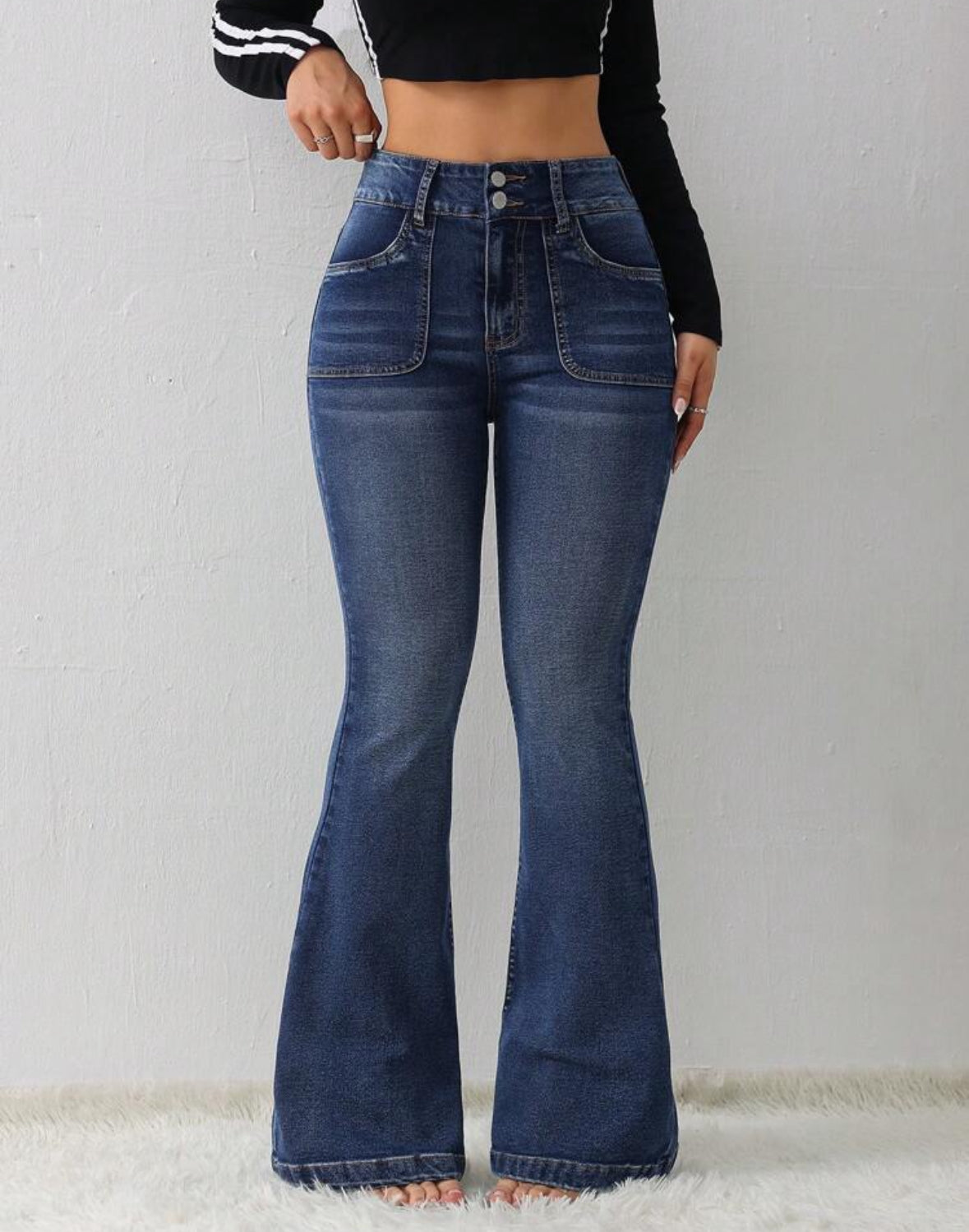 FZ Women's Casual Skinny Stretch Flared Denim Pants